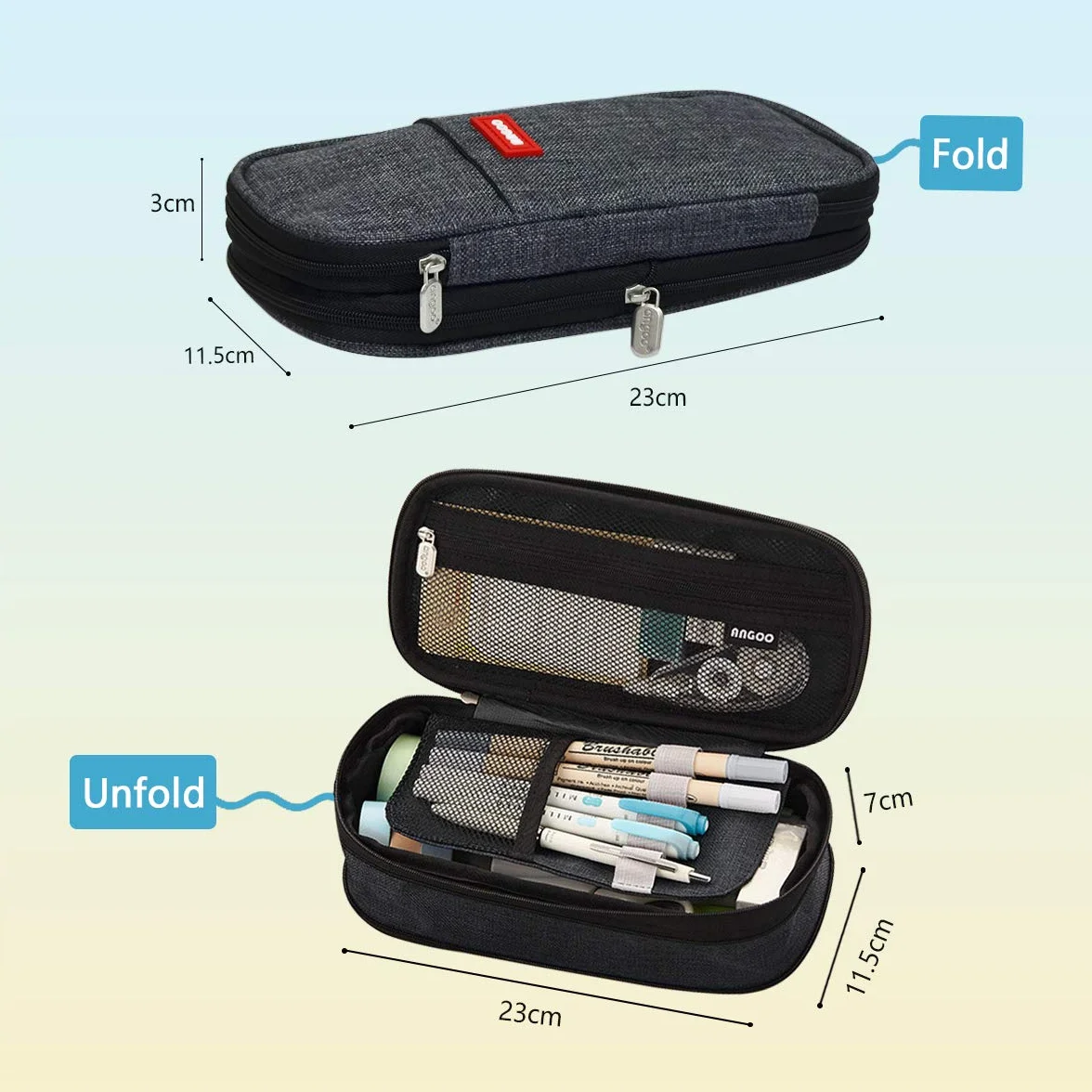 Coolzon Trousse Scolaire Extensible Grande Capacité Sac à Crayons Organisateur pour Filles Garçons