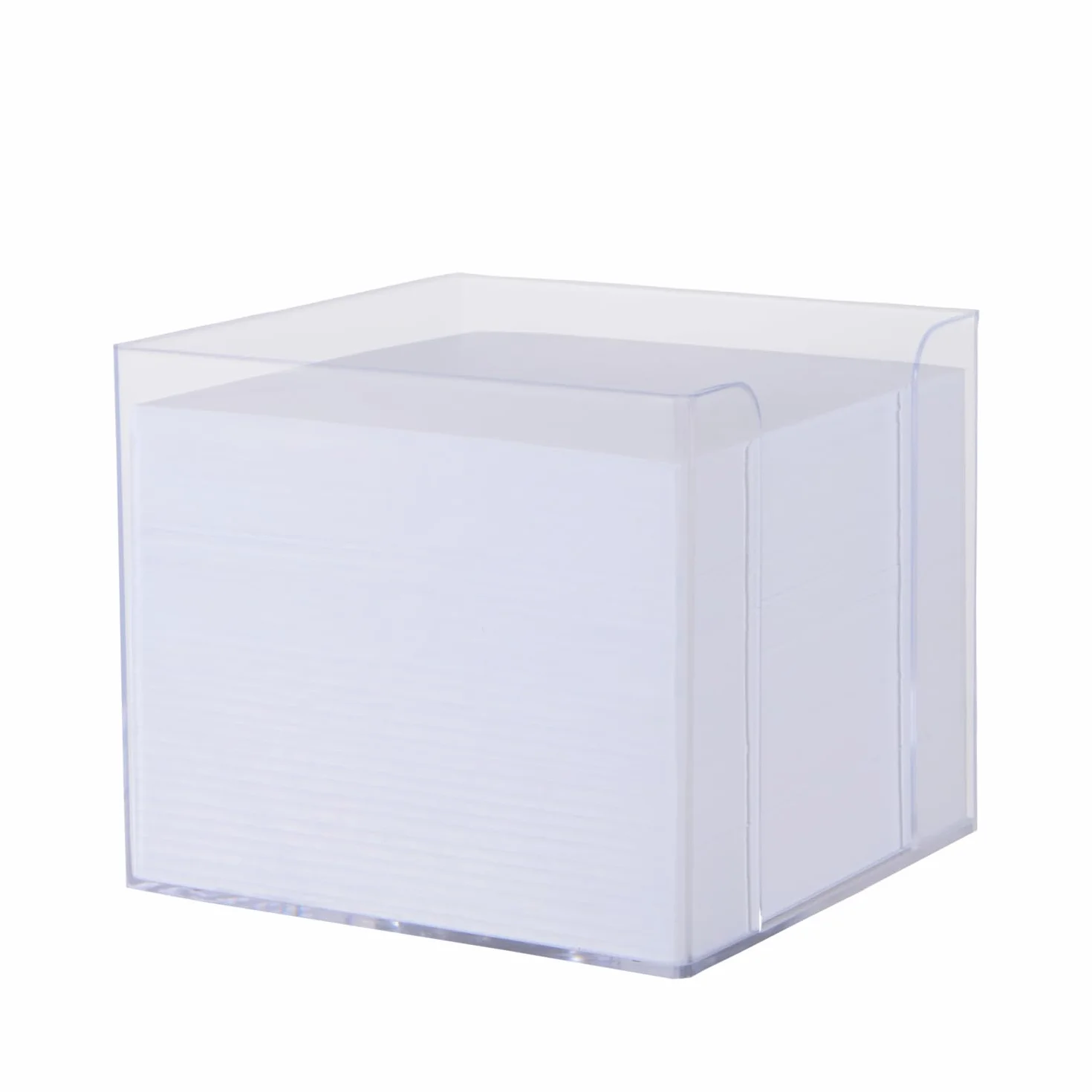 Idena Boîte à fiches transparente 9x9x8 cm 700 feuilles papier FSC-Mix blanc