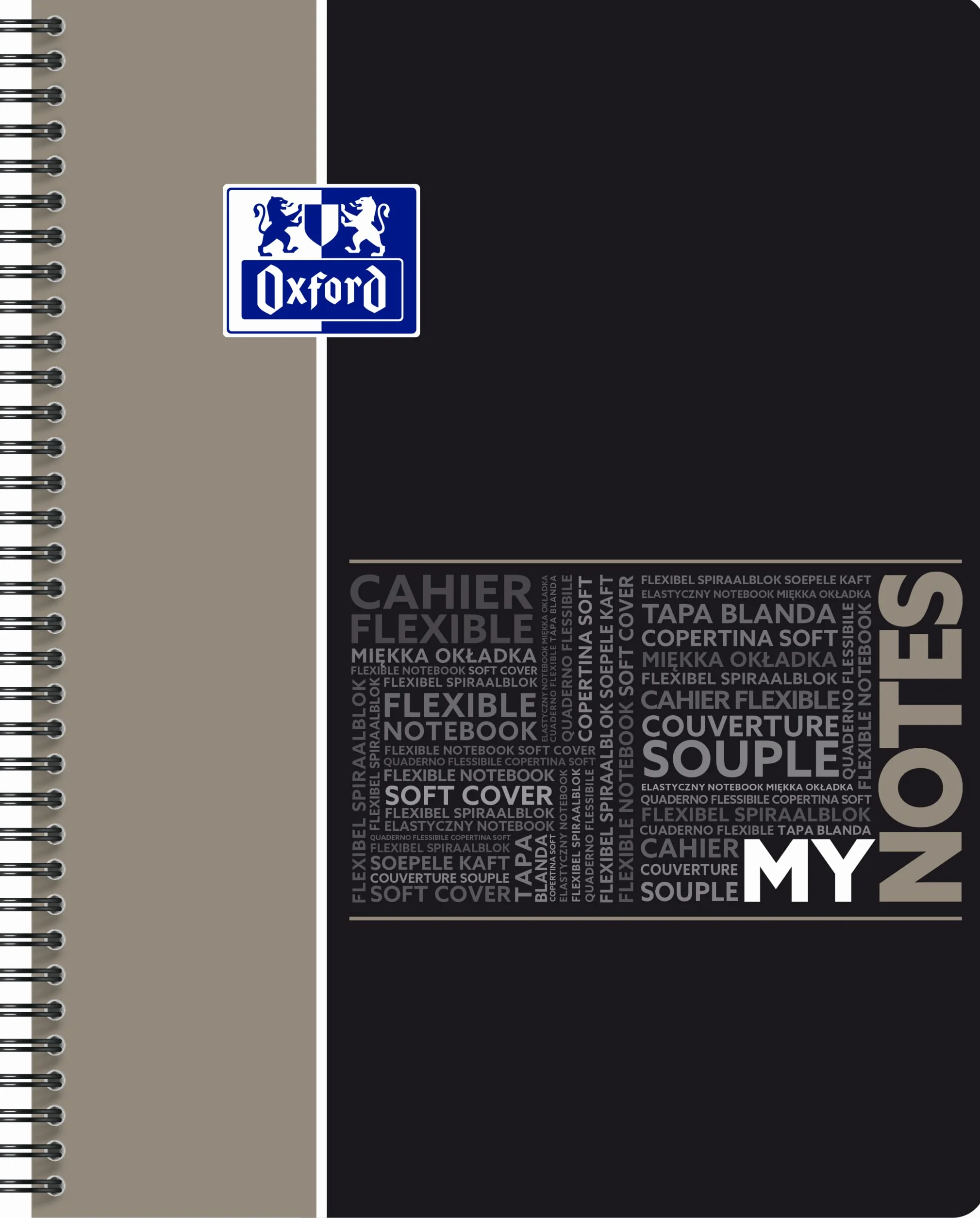 OXFORD MyNotes Cahier Spirale A4+ Grands Carreaux Seyès 160 Pages Reliure Intégrale