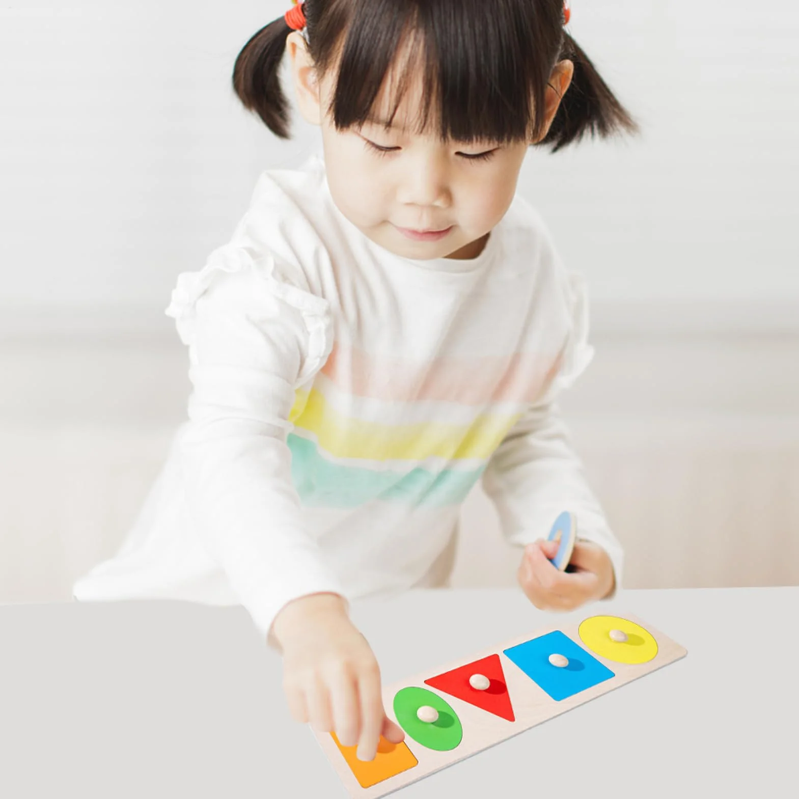 Puzzle à Formes Multiples en Bois Éducatif pour Tout-Petits