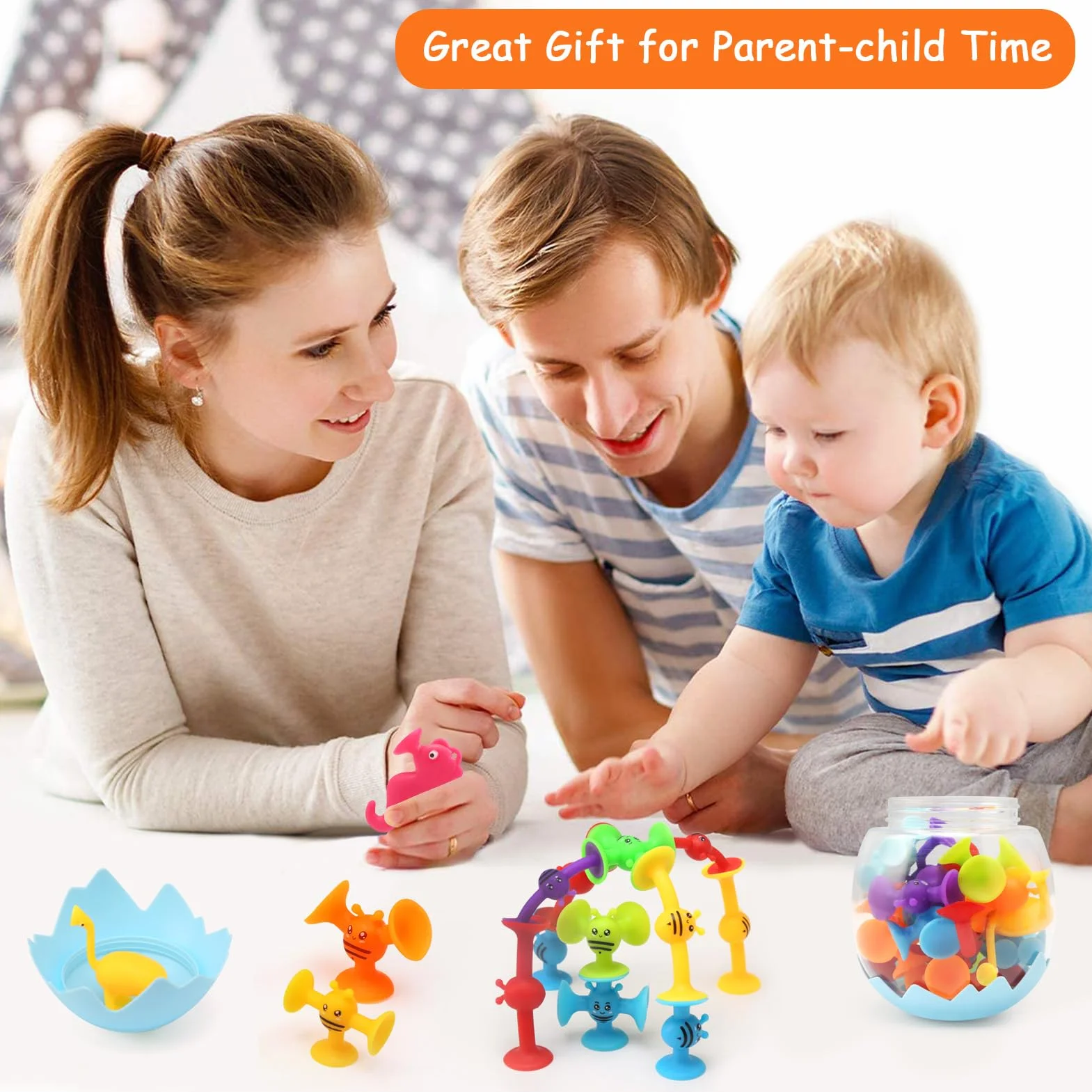 Jouets à Ventouse Silicone 26 Pièces Jouets de Bain Animaux Sensoriels Interactifs pour Enfants 3-7 Ans Garçons Filles