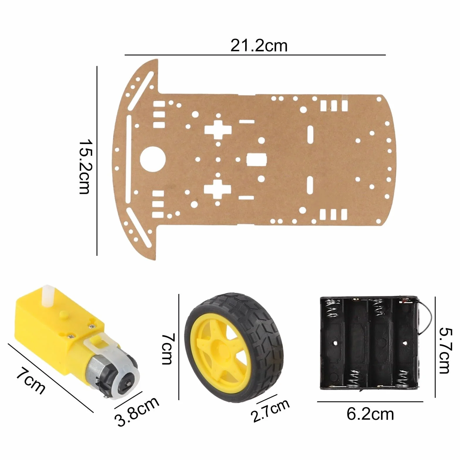Kit de châssis de voiture robot 2WD avec encodeur de vitesse, moteurs à engrenages 48:1, plastique métal pour Arduino