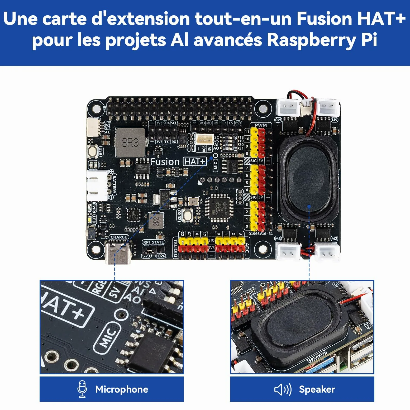 SUNFOUNDER AI Fusion Lab Kit pour Raspberry Pi 5/4/3B+/Zero 2w, Multi-LLMs ChatGPT/Gemini/Grok, OpenCV & MediaPipe, Python, cours vidéo pour les ingénieurs en herbe