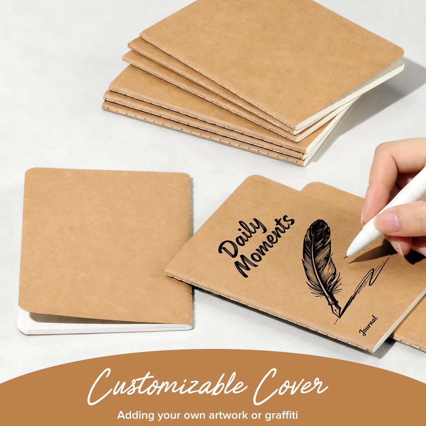 HOMEMARS Cahier Journal Petit Carnet 10x14 cm 60 Pages 100 GSM Papier épais Ensemble de 14 Carnets
