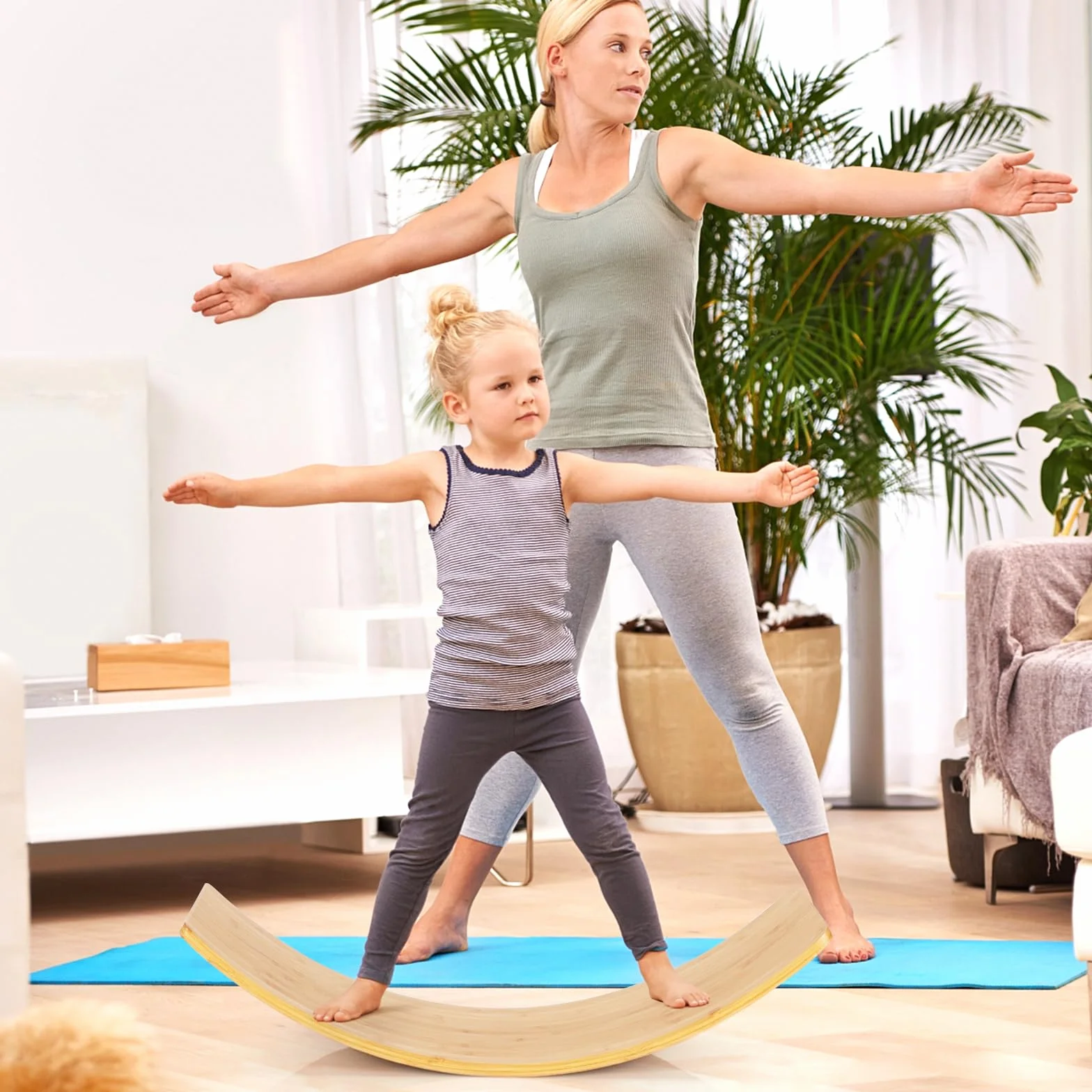 GOPLUS Arche d'équilibre Montessori Enfants Bambou 150 kg 90x30x16,5 cm