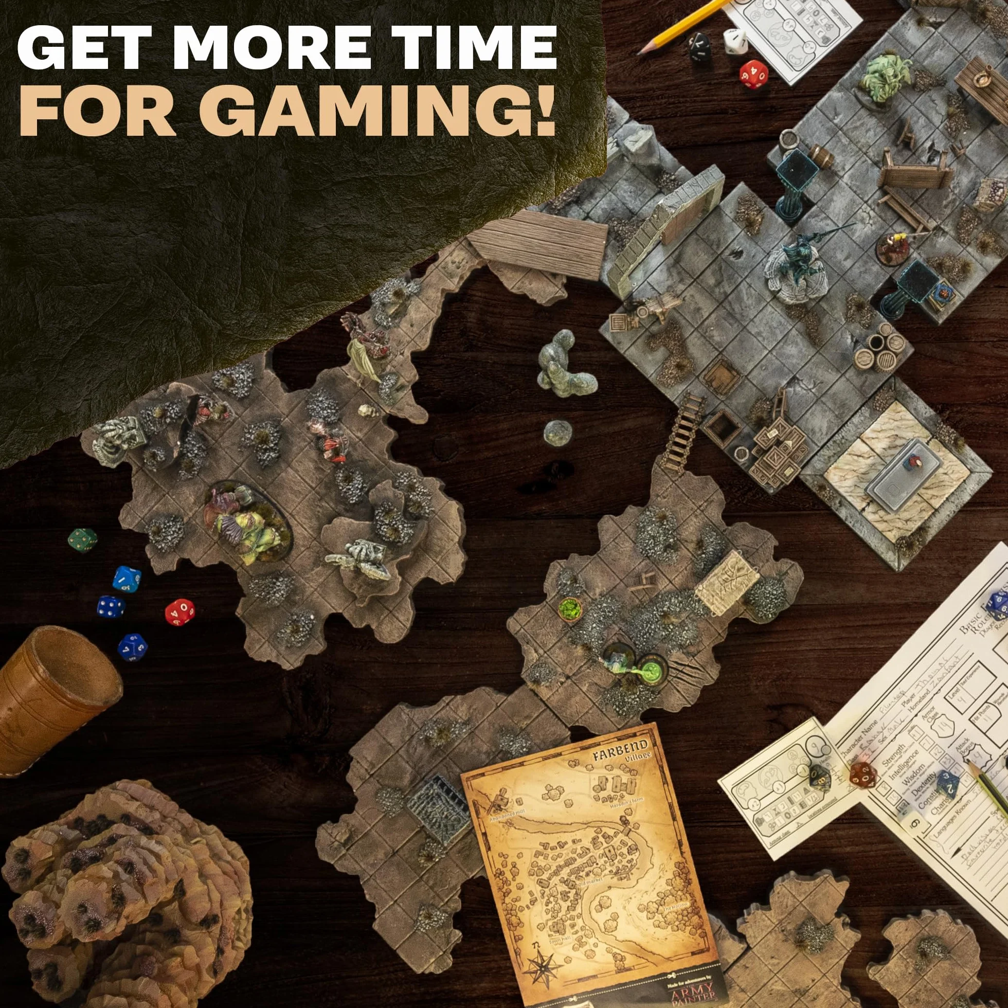 The Army Painter GameMaster: Adventure Starter Role 15x18ml Warpaints Fanatic Peintures Acryliques avec Primer et Pinceau
