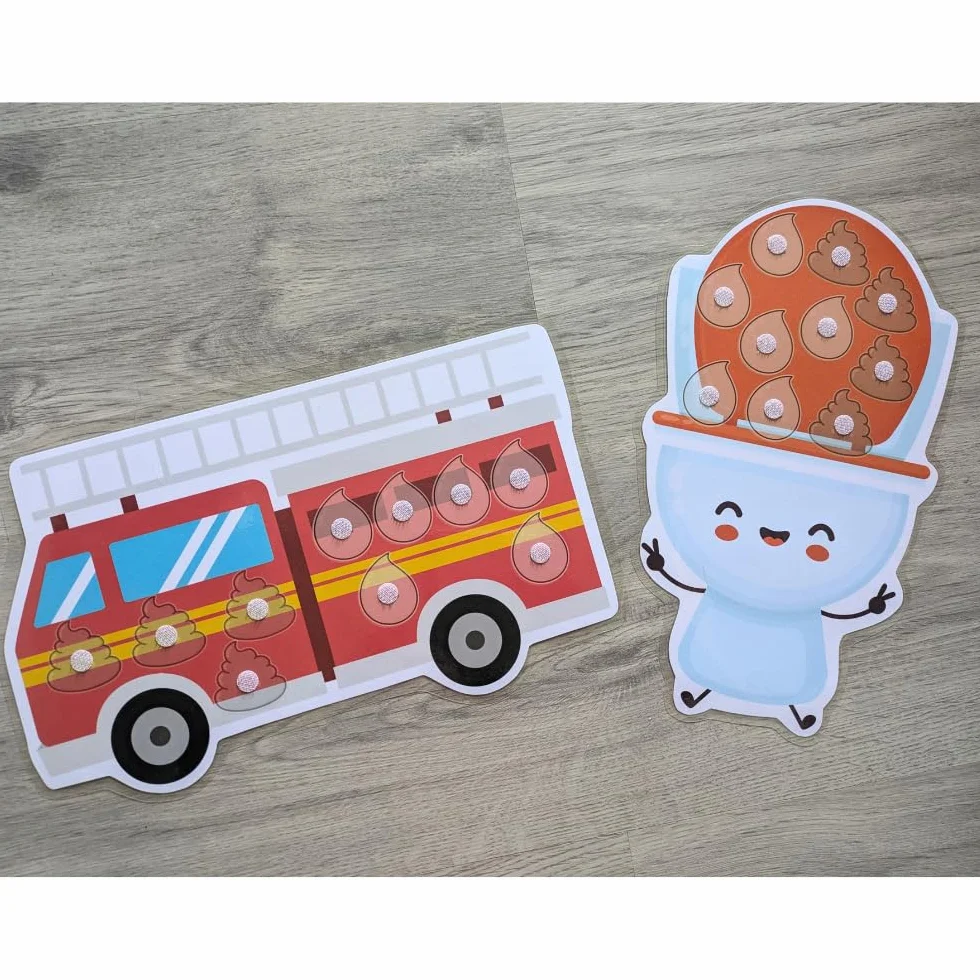 Tableau de Propreté Enfant Routine Toilettes Camion de Pompier Planificateur Visuel Éducatif Autonomie 3 Ans TDAH TSA
