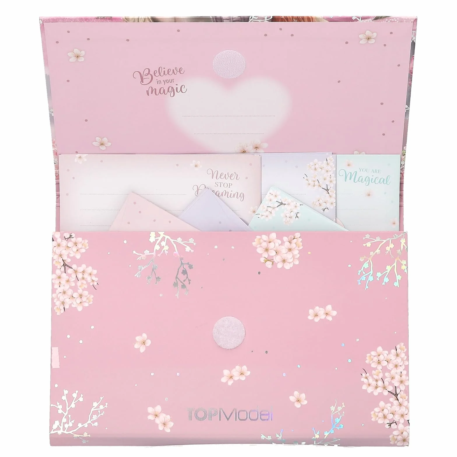 Depesche TOPModel Viva Violet Set de Papier à Lettres avec Motif Cheval et Fleurs