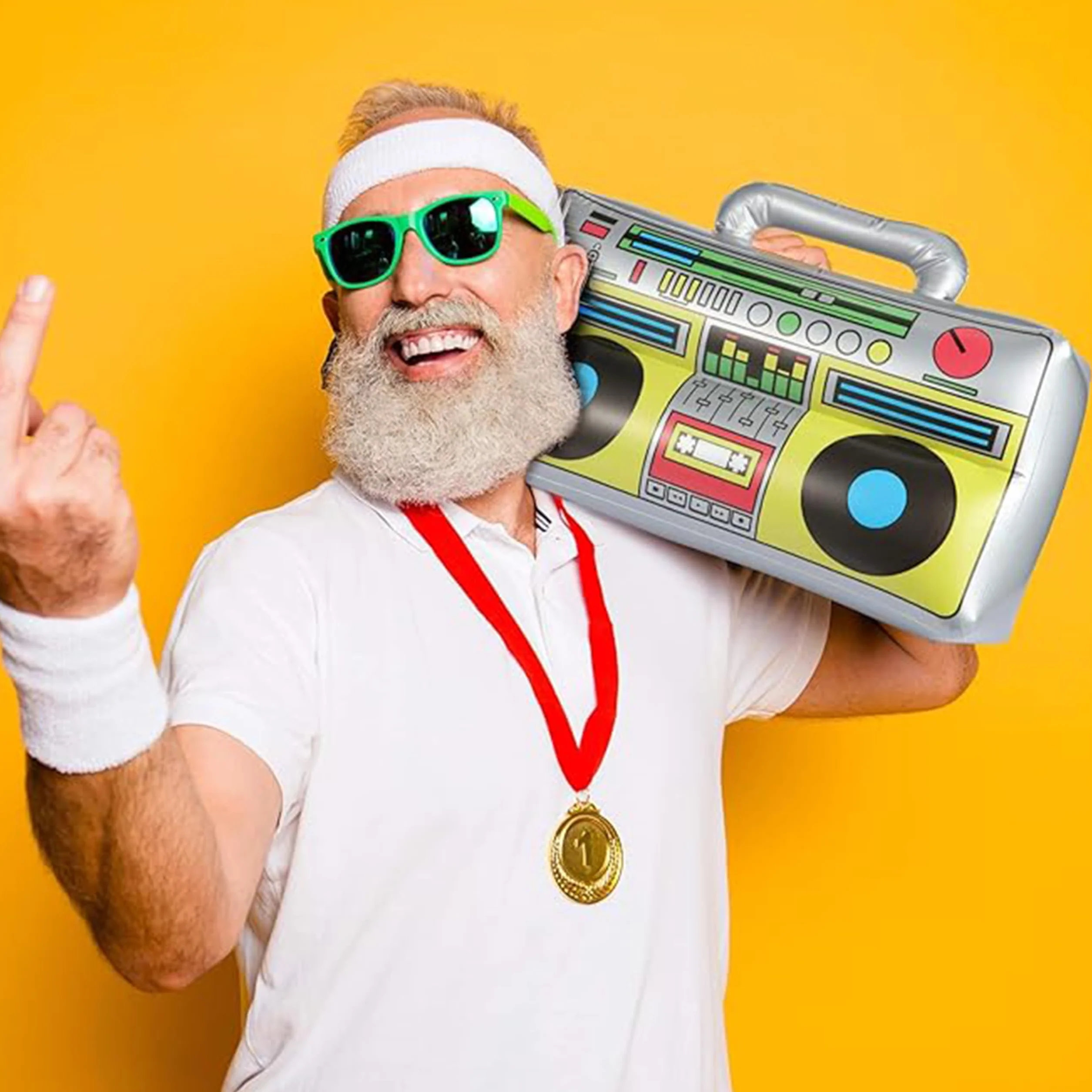 Boombox Gonflable Lecteur De Musique Jouet Aquatique Années 80 90 Accessoires Cosplay Halloween Multicolore