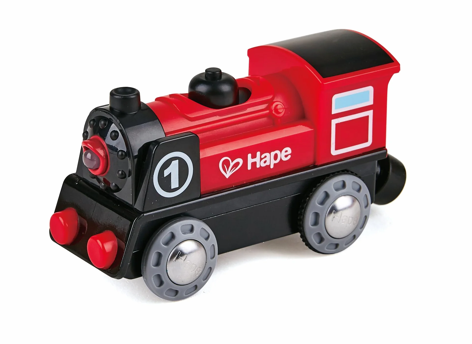 Hape Locomotive Électrique pour Circuit Train en Bois, Enfant 3 Ans et Plus - Jeu Éducatif Avance et Recule
