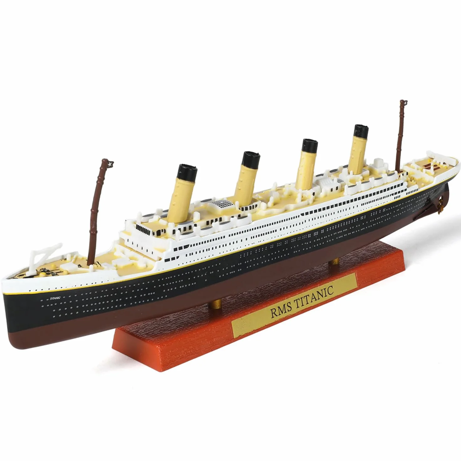 Maquette 1/1250 RMS Titanic, Bateau de croisière en Alliage métallique moulé sous Pression, avec présentoir en Bois
