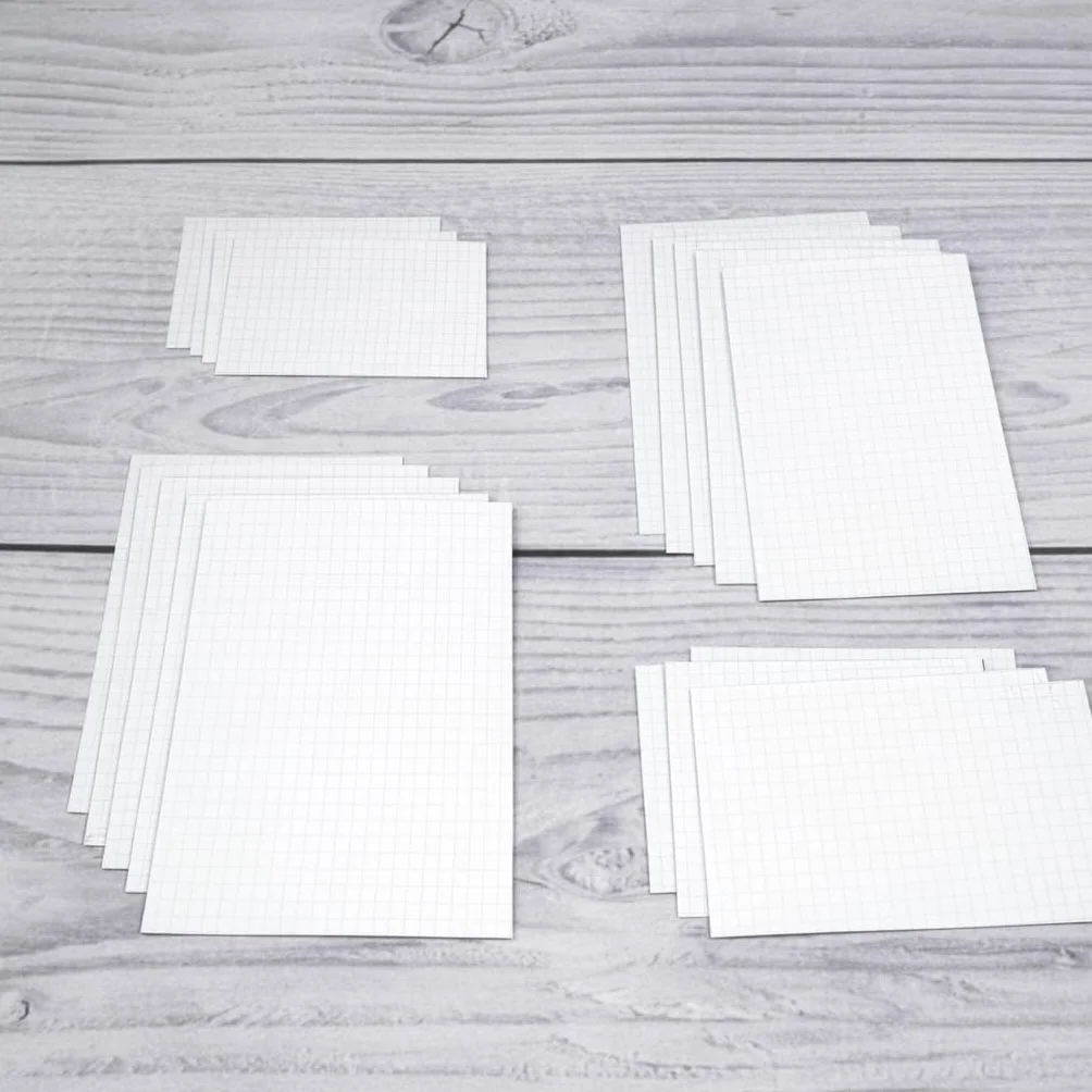 Exacompta Pack Essentiel 3 Étuis 100 fiches bristol quadrillées 5x5 non perforées 100 x 150 mm blanc