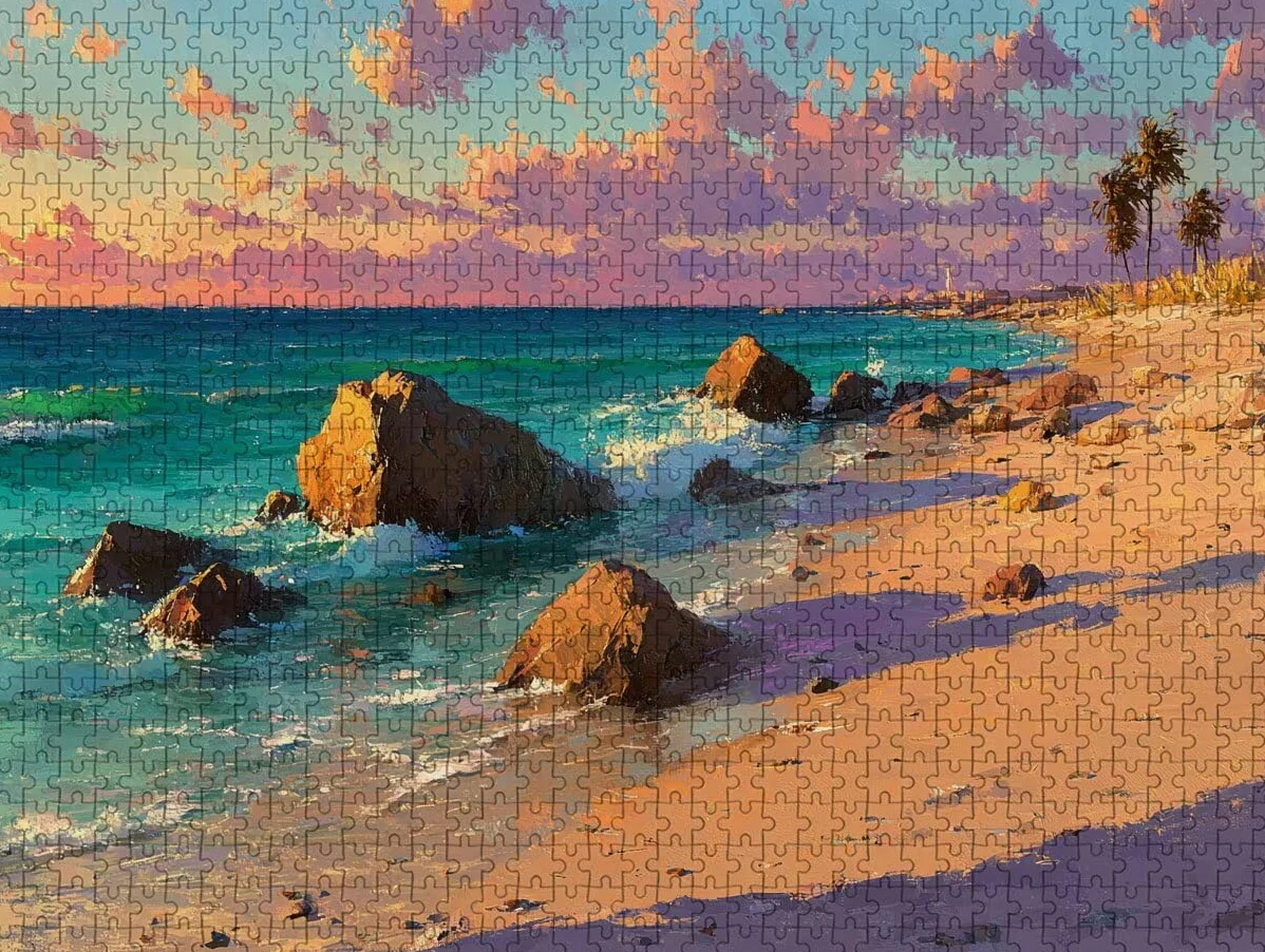 Vue sur La Mer Puzzle 5000 pièces Adultes, Puzzle Bois 156x105cm, Adultes Jeu éducatif Défi énigme avec Une Boîte d'emballage Exquise, Jeu Relaxant Détente Collection, (Coucher De Soleil) K-1864