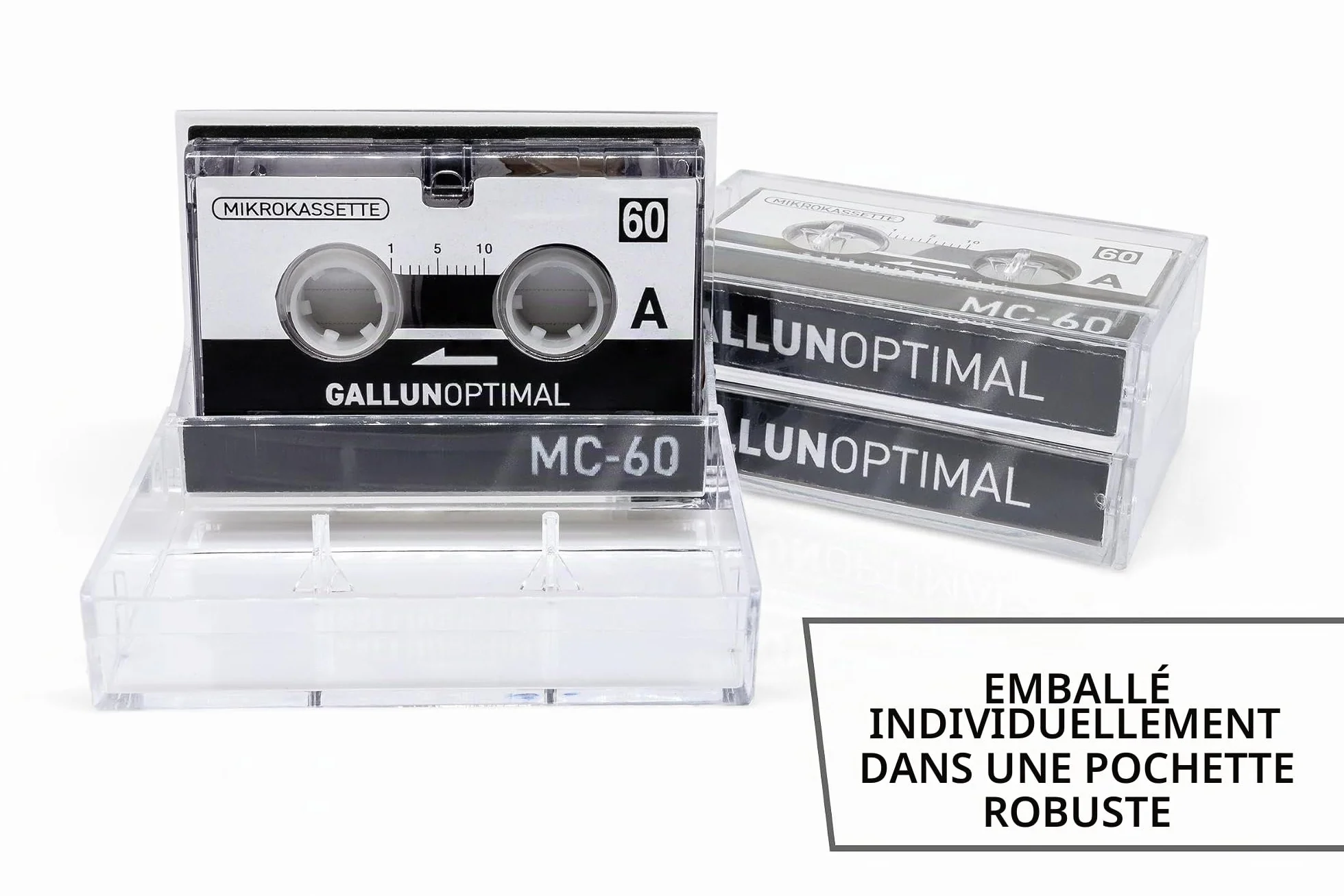 MC60 Microcassette Dictaphone Pack de 3 Audio Cassette