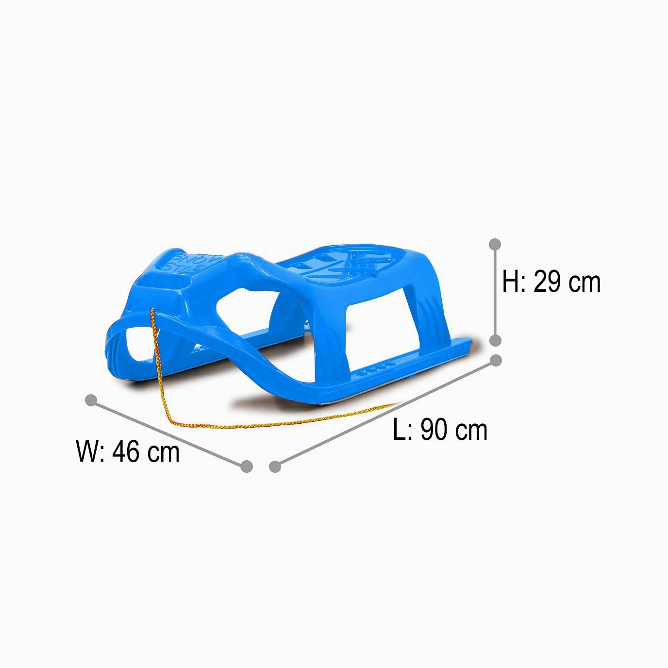 JAMARA Luge 461121 Play Snow-Star - Patins en métal - Corde avec poignée - en Plastique résistant aux Chocs - Bleu