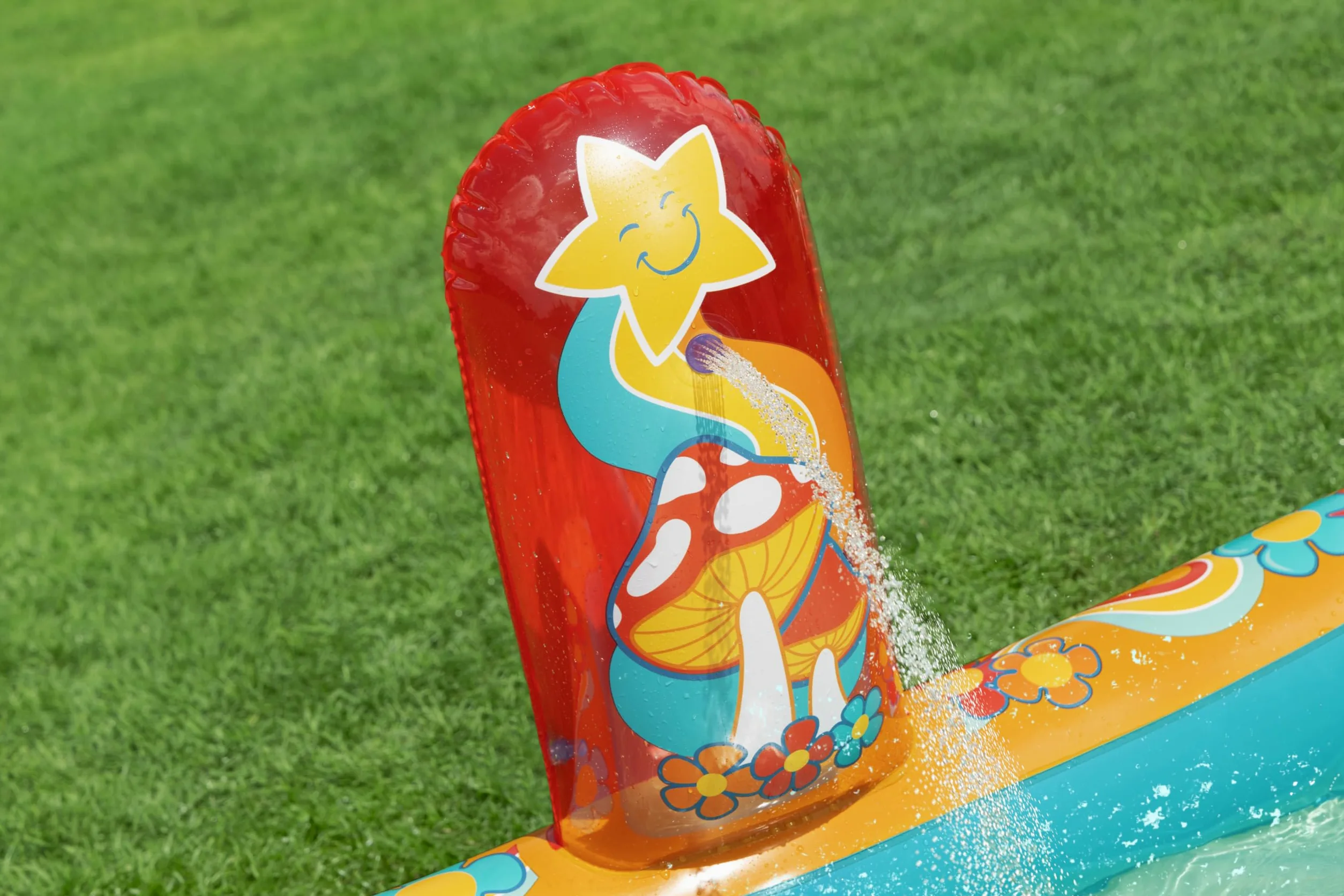 Bestway Aire de Jeux et Piscine Gonflable pour Enfants Retro Groove - 193 cm x 152 cm x 74 cm - Multicolore