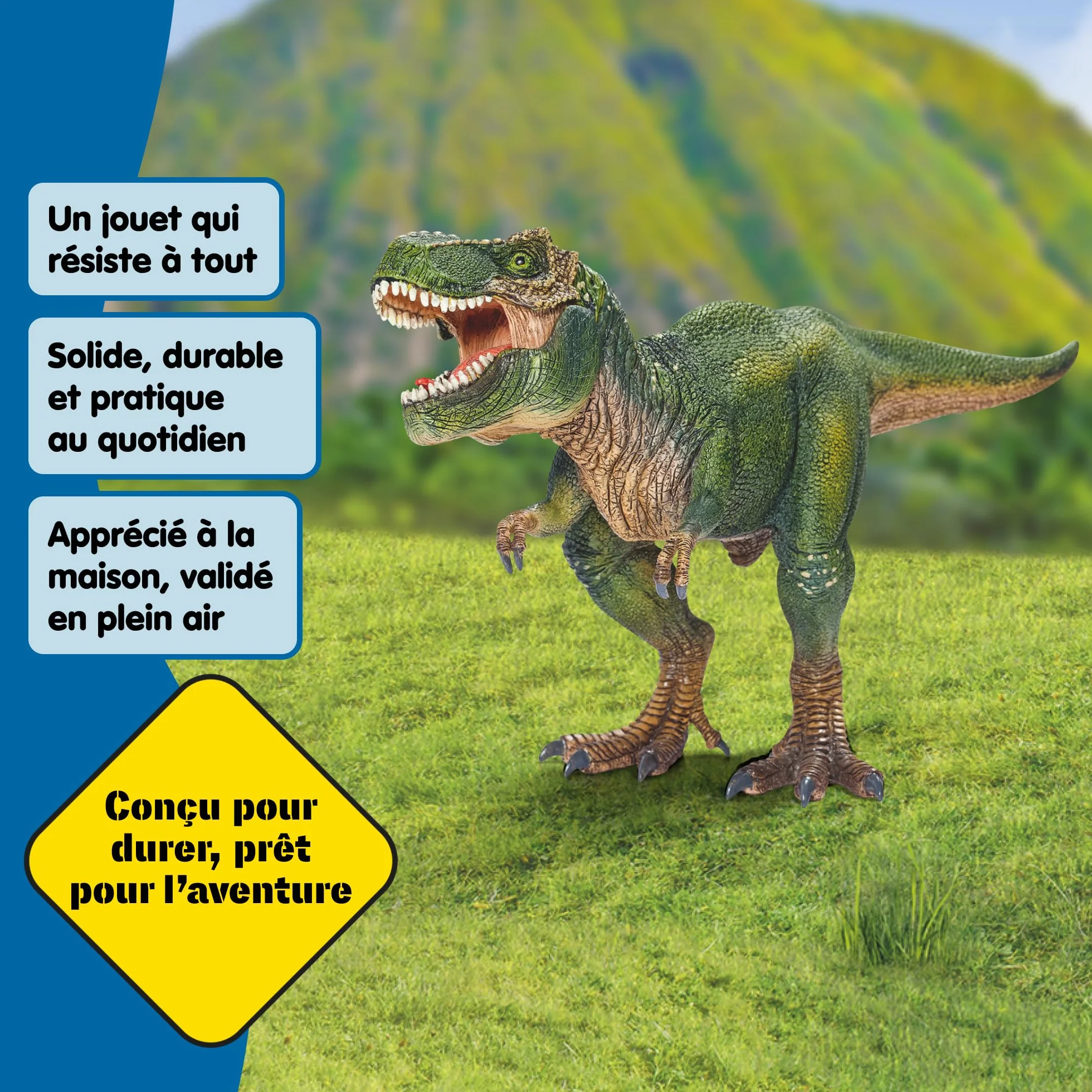 Schleich Dinosaure Tyrannosaurus Rex 14525 Figurine réaliste mâchoire Mobile Jouet dès 3 Ans 28 x 10 x 14 cm