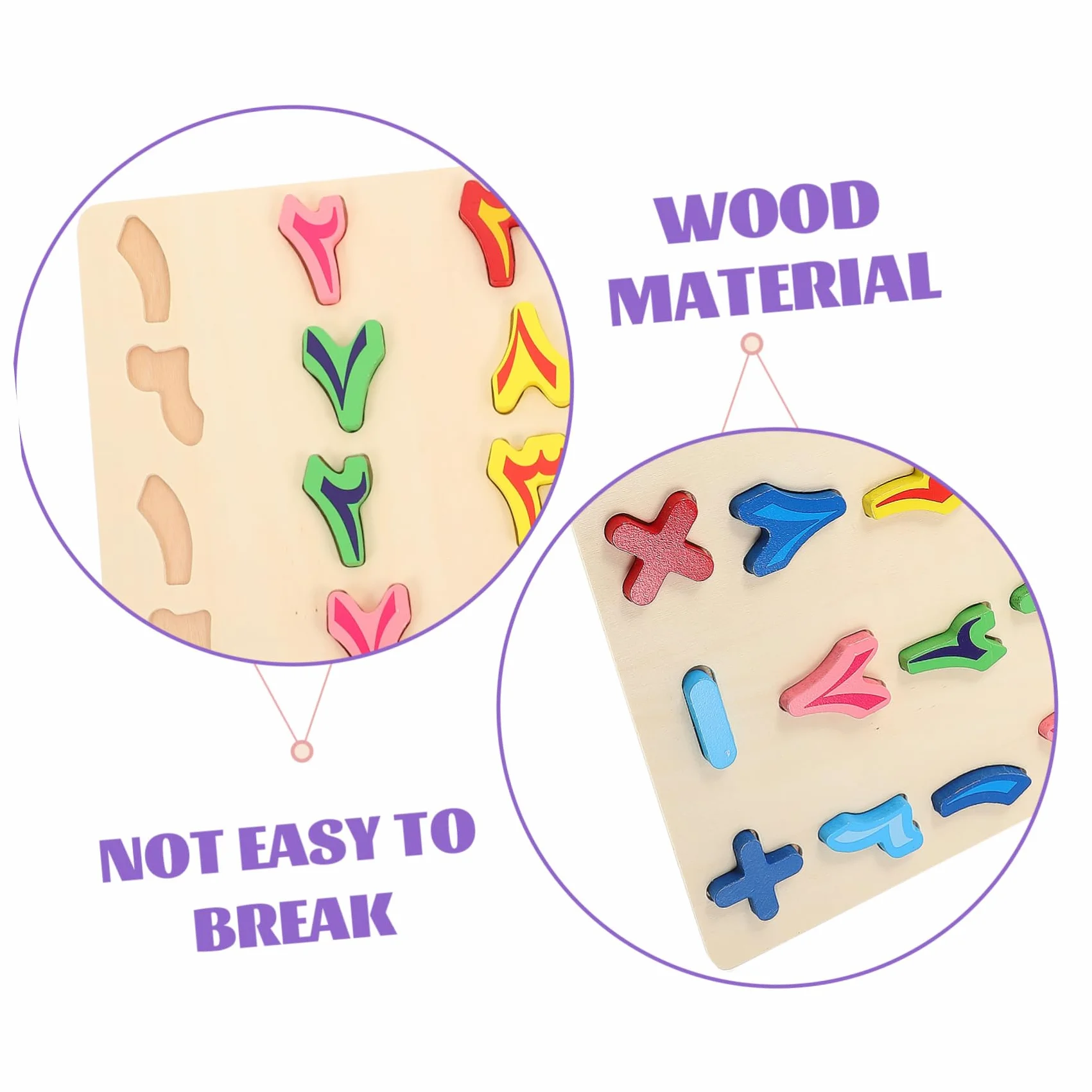 Puzzle en Bois Éducatif Chiffres et Alphabet Arabe Jouet Reconnaissance des Formes Mémoire Préscolaire