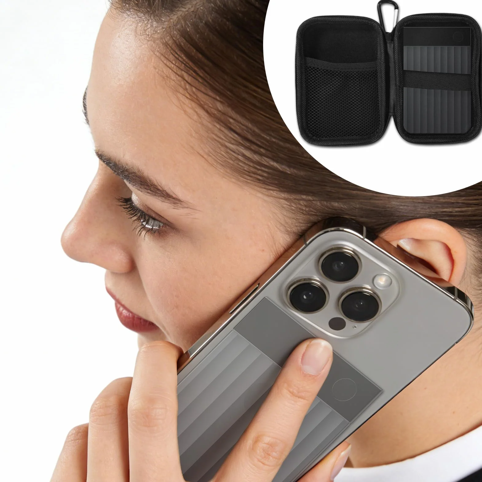 Étui pour Enregistreur Vocal PLAUD Note/Note Pro AI, Protecteur de Transport avec Pochettes en Filet et Mousqueton, Noir