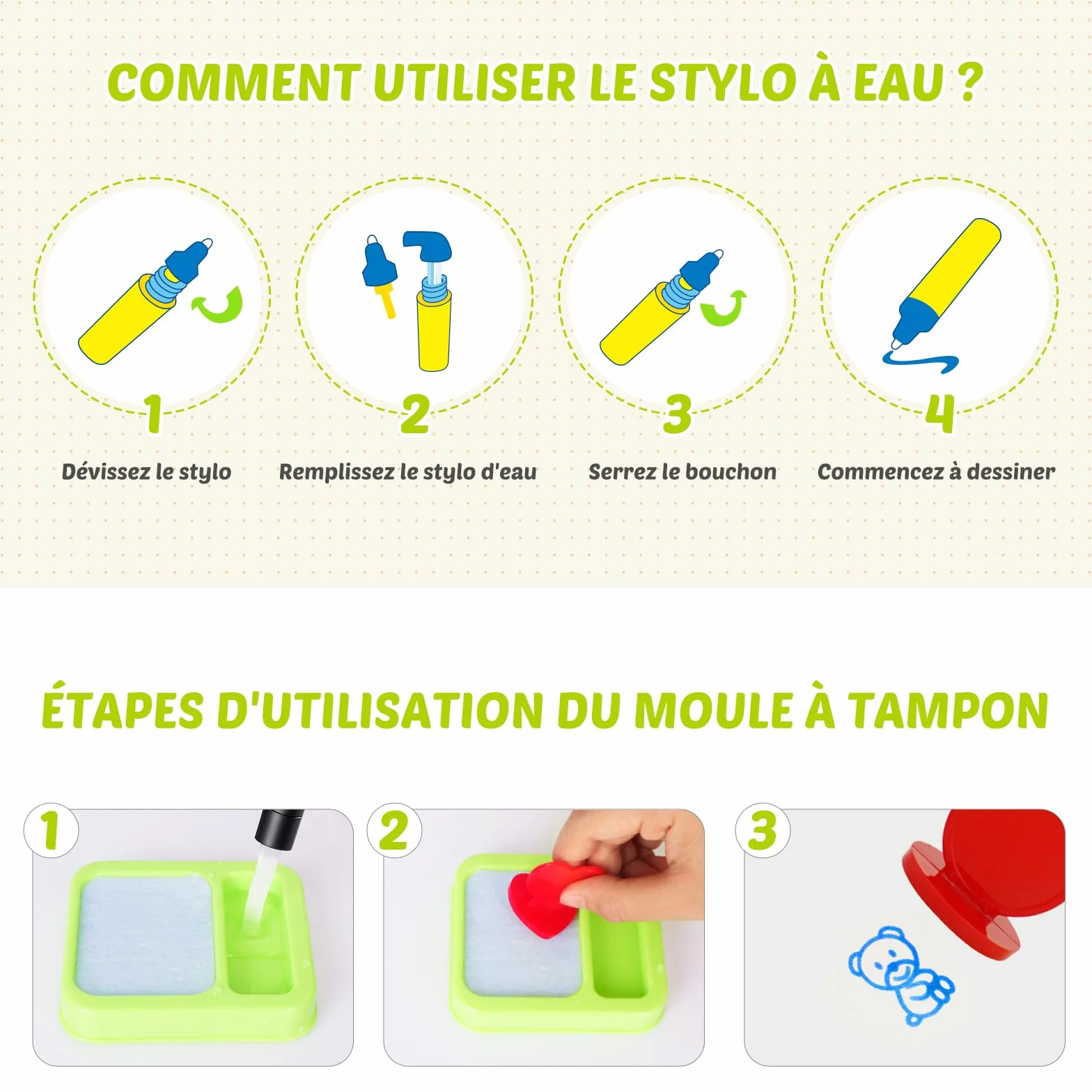 Tapis Dessin Eau 110x70cm Jouet Bebe 1-3 Ans Jouets Educatifs Coloriage Géant Cadeau Garçons Filles