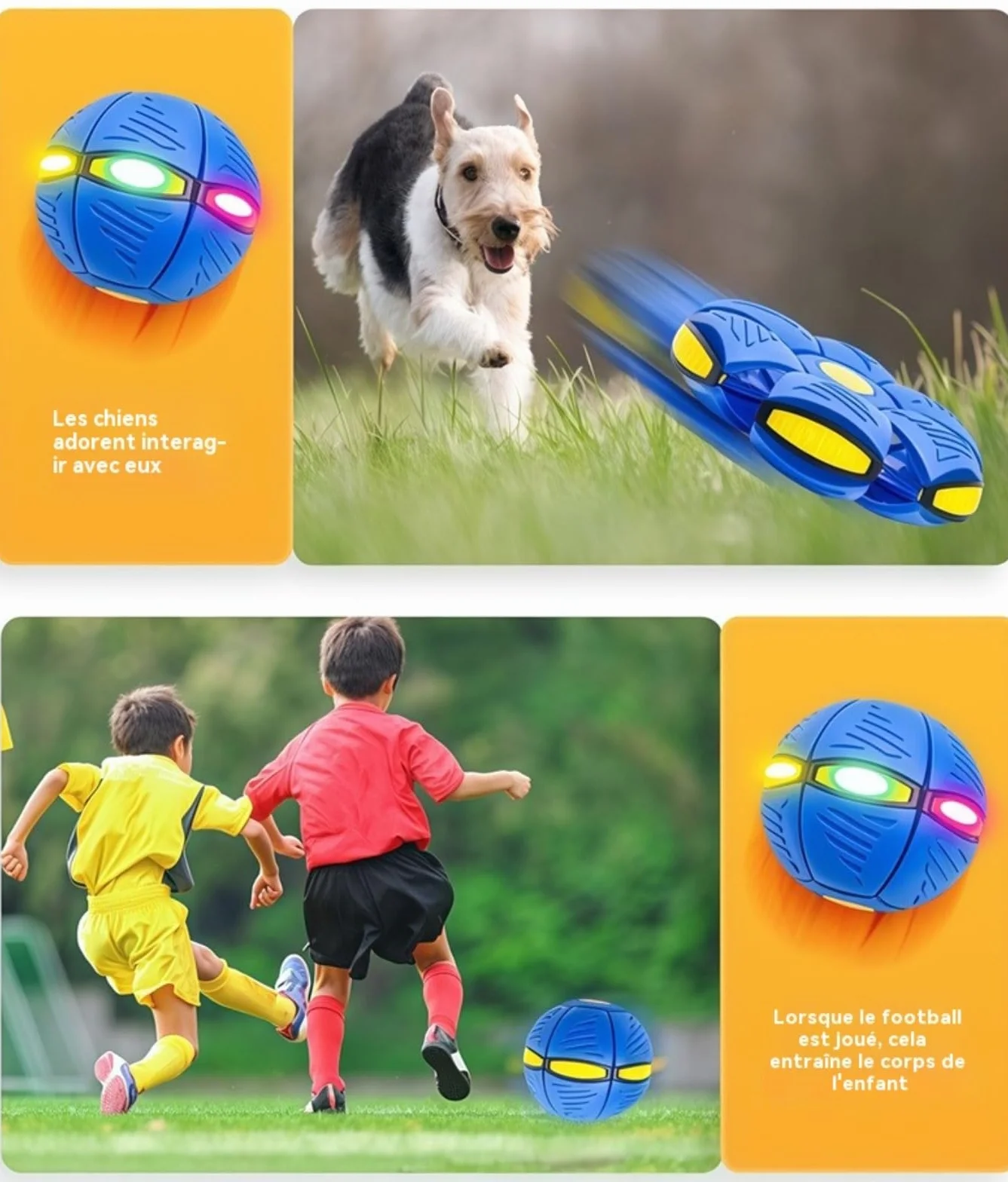 Generisch Ballon Sauteur pour Enfants, Soucoupe Volante Magique, Jouet Lumineux