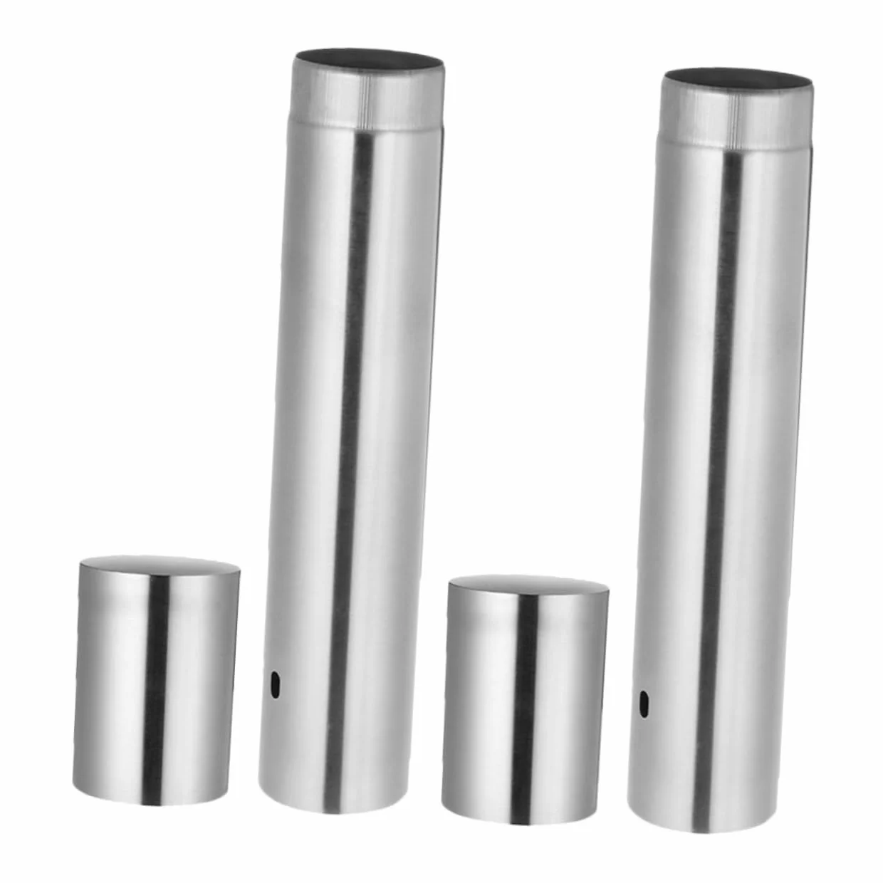 Tube Cylindrique en Acier Inoxydable 11.81 Pouces Rangement Rigide pour Documents Certificats Diplômes