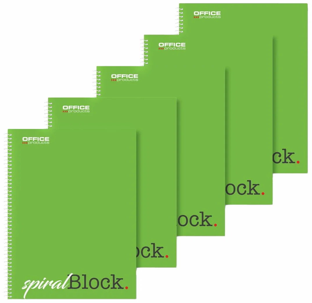 Bloc-notes A5 à carreaux OFFICER PRODUCTS lot de 10 100 feuilles 200 pages