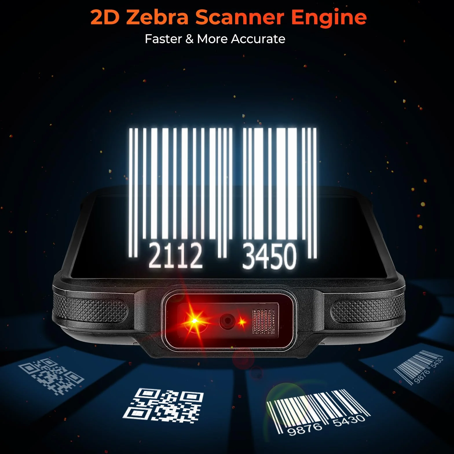 MUNBYN Android 13 PDA Scanner Code Barre 2D Zebra, 4+64G Robuste IP65 Pistol Grip WiFi 6 Terminal