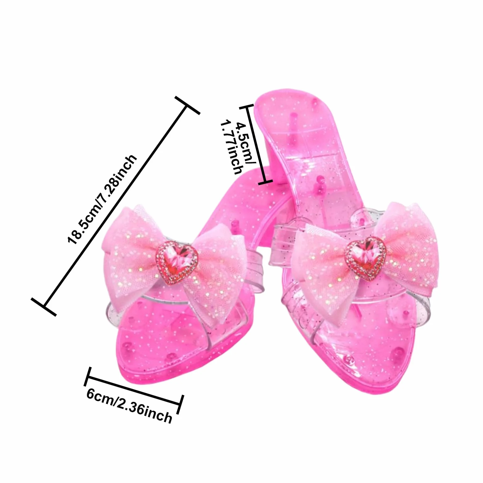 Chaussures Princesse Fille avec Talons Hauts Crystal pour Cosplay, Scène et Danse