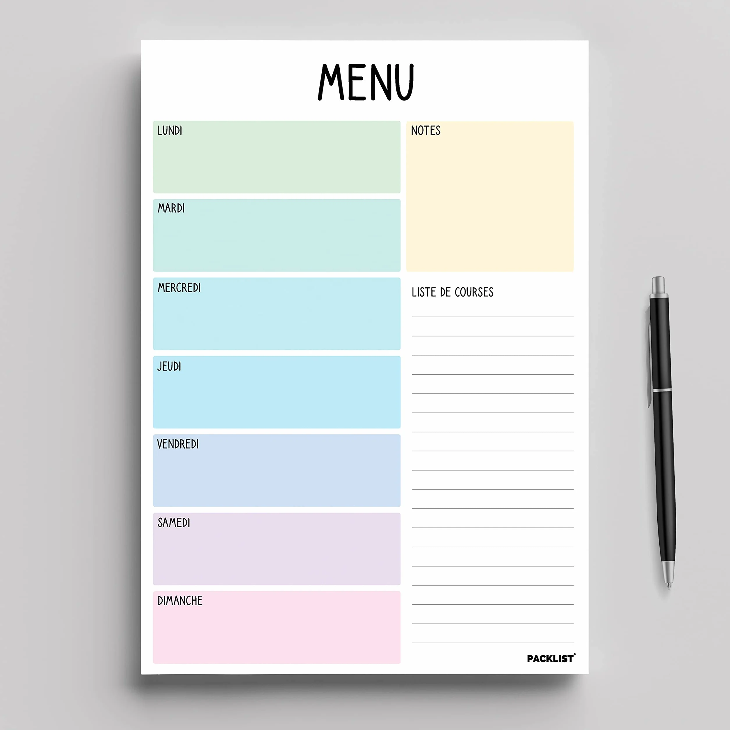 Planificateur de Repas Hebdomadaire et Liste de Courses 52 feuilles Bloc Planification Alimentation Saine