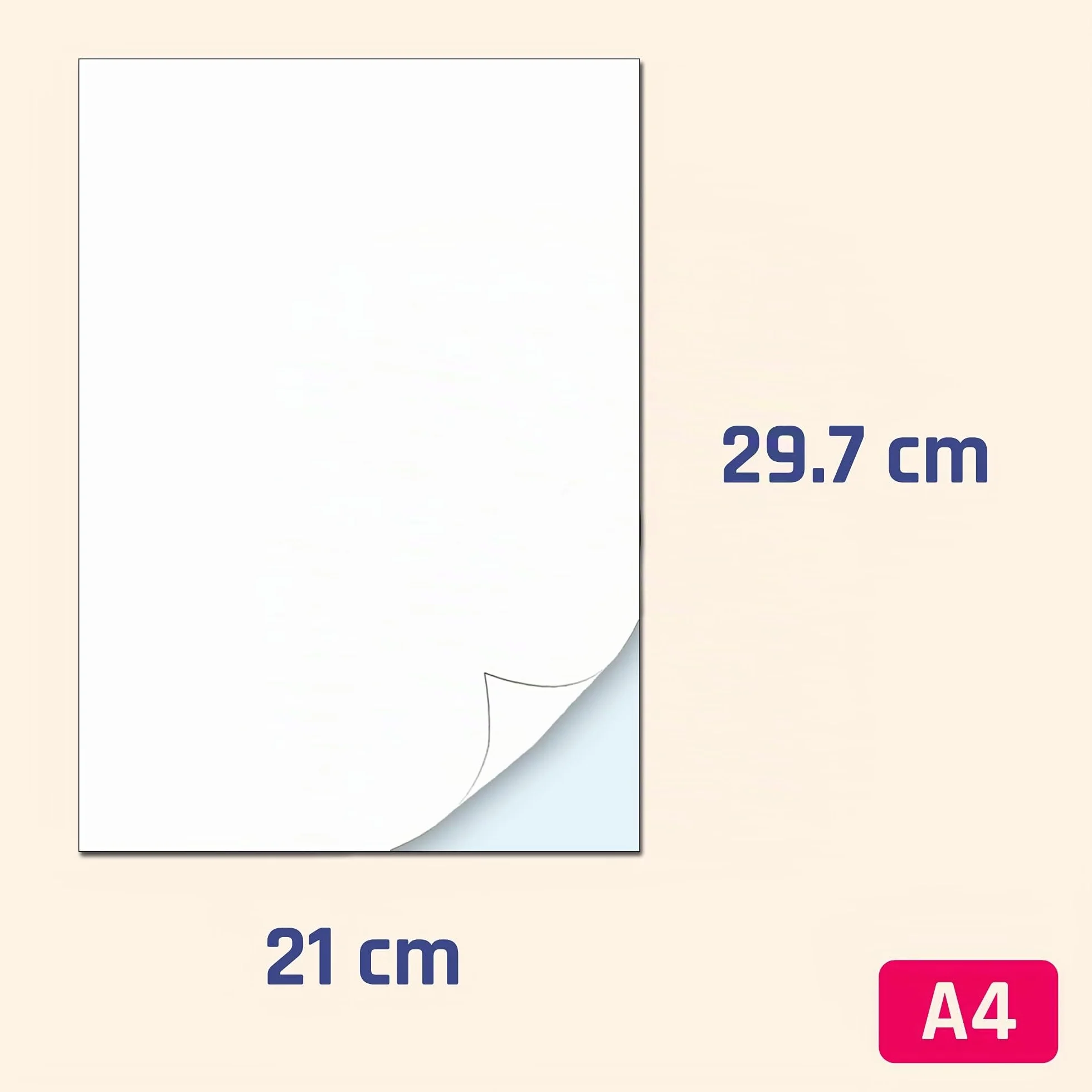 Papier Autocollant Vinyle Imprimable Étanche A4 Blanc 30 Feuilles