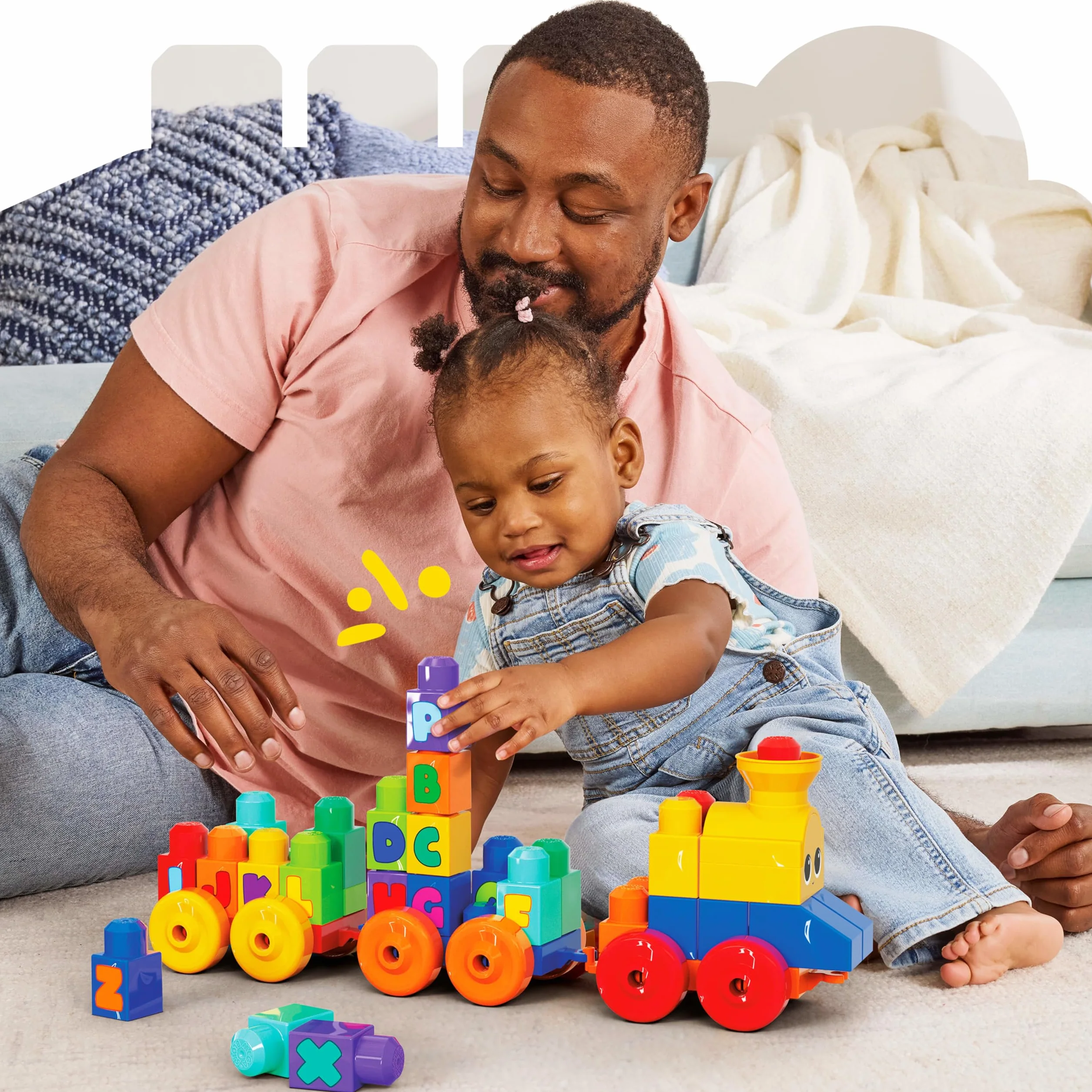 MEGA Bloks Le Train de L'Alphabet, jeu de blocs de construction 50 pièces FWK22