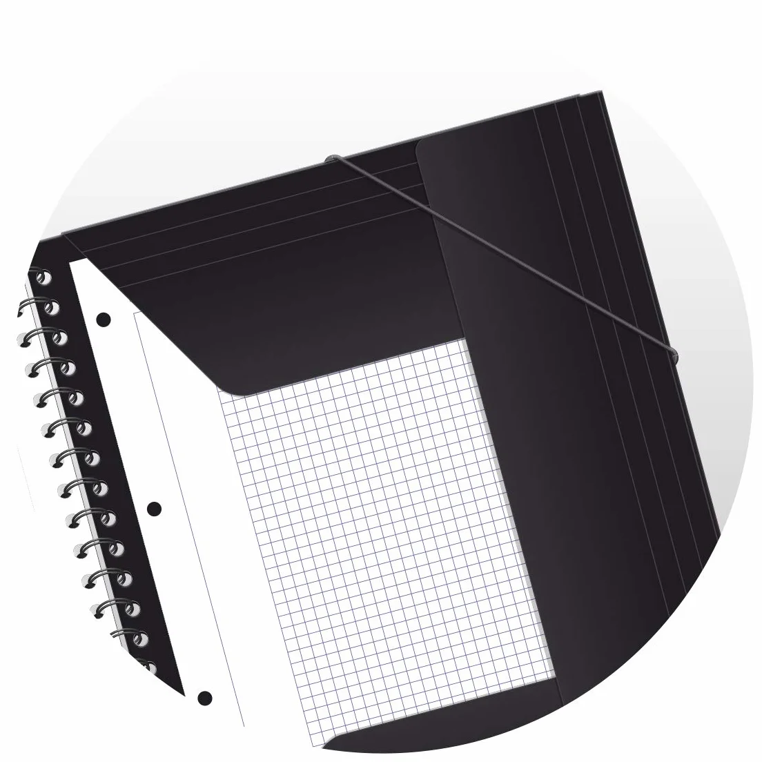 Oxford Nomadbook Cahier Spirale 17,6 x 25 cm 160 Pages Petits Carreaux Polypro