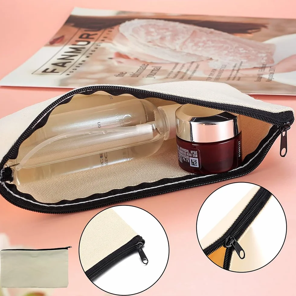 Shirene Trousse de Maquillage en Toile 10 Pièces Sac en Toile Trousse de Toilette