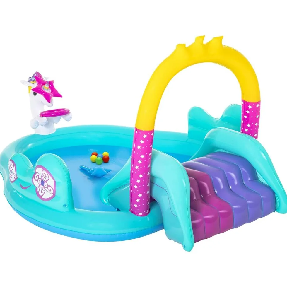 BESTWAY Aire de jeux avec pataugeoire Licorne 274 x 198 x 137 cm