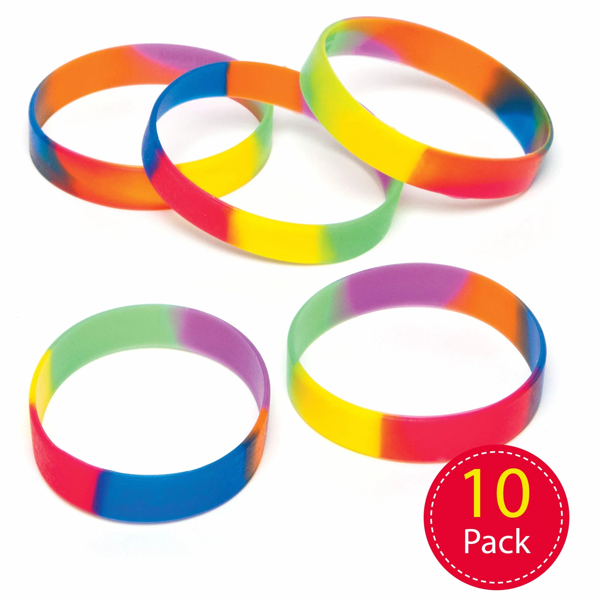 Baker Ross Bracelets en Caoutchouc Multicouleur Lot de 10 Enfants AG758
