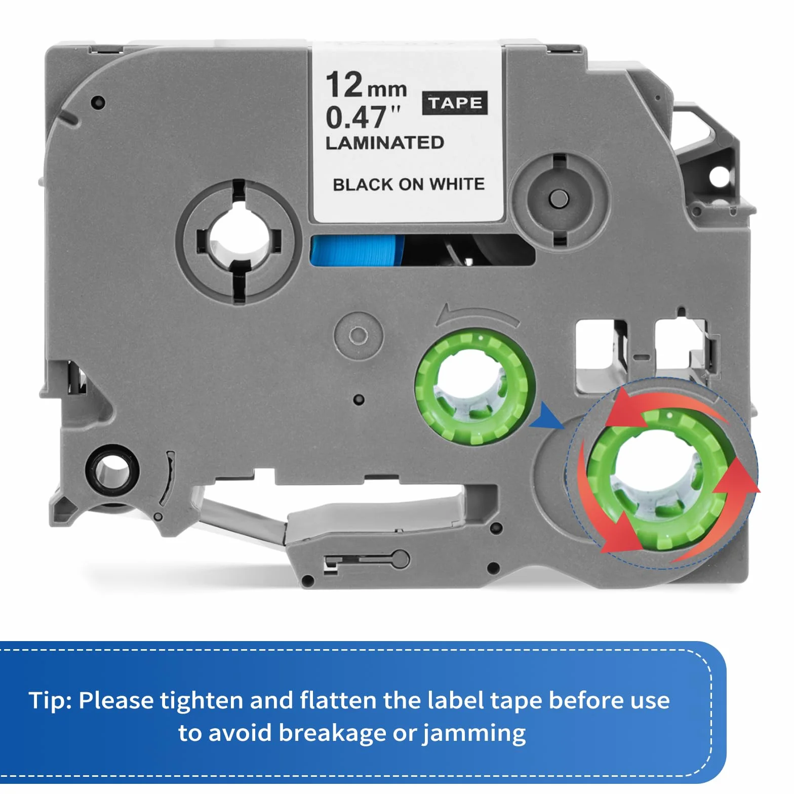 Brother TZe-231 Ruban Compatible 12mm Noir sur Blanc Laminé Cassette Etiqueteuse