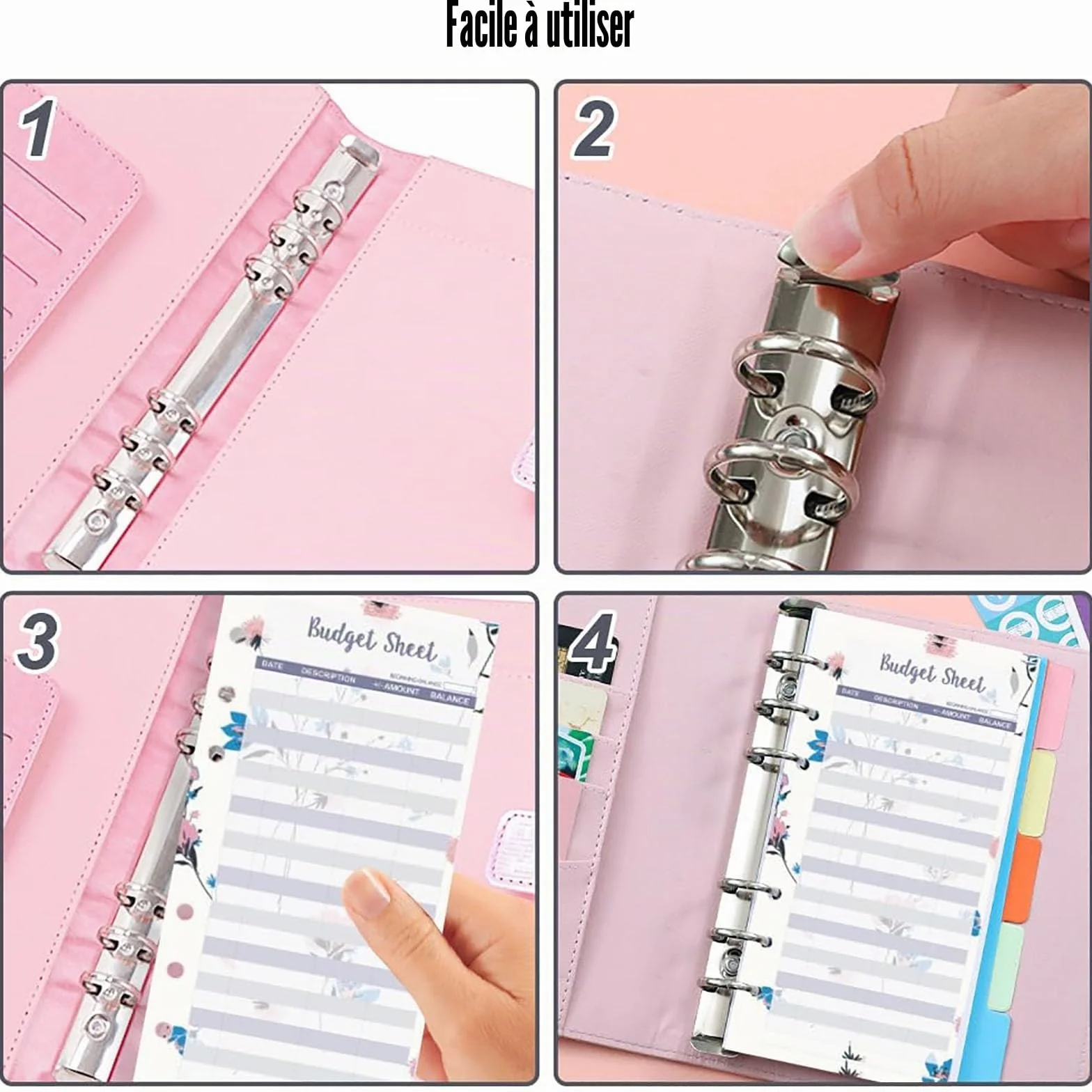 Planificateur de Budget A6 72 Feuilles Mensuel Recharges Papier 6 Trous Organisateur