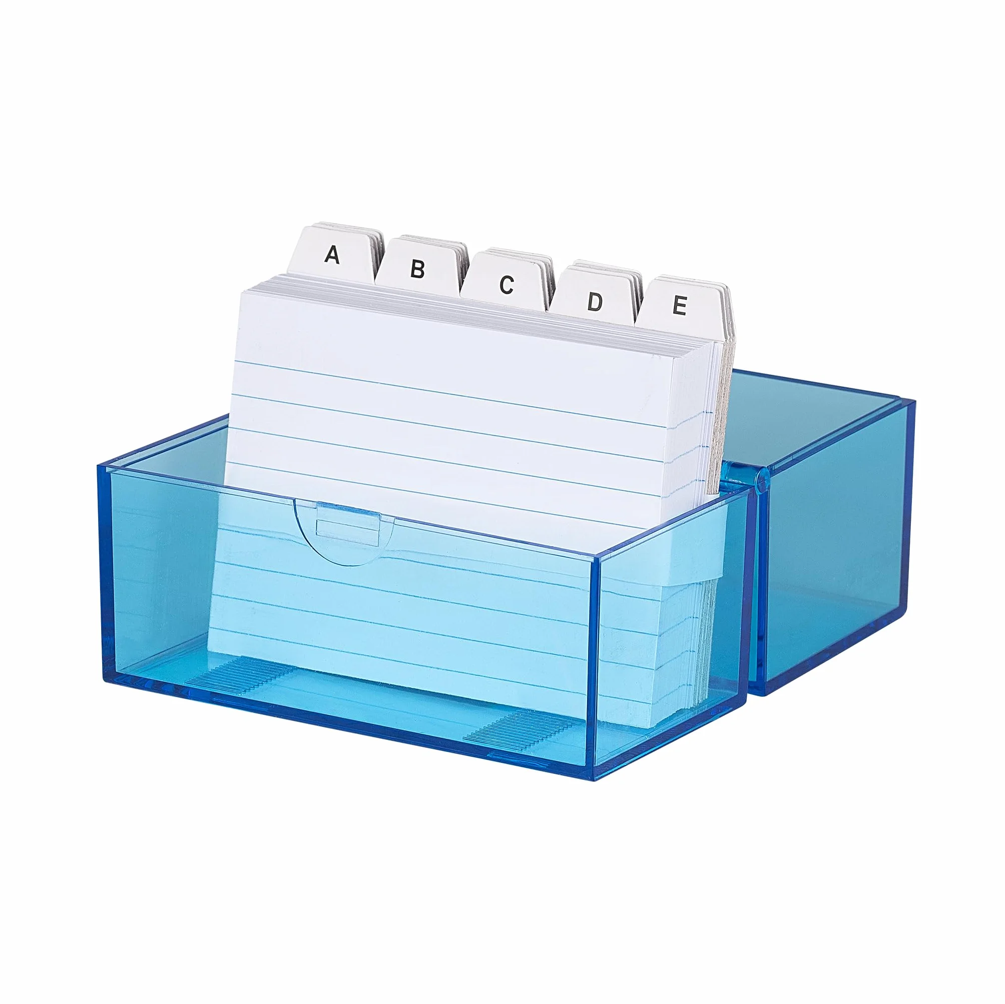 Wedo Fichier A7 avec cartes registre alphabétique 200 cartes Transparent Bleu