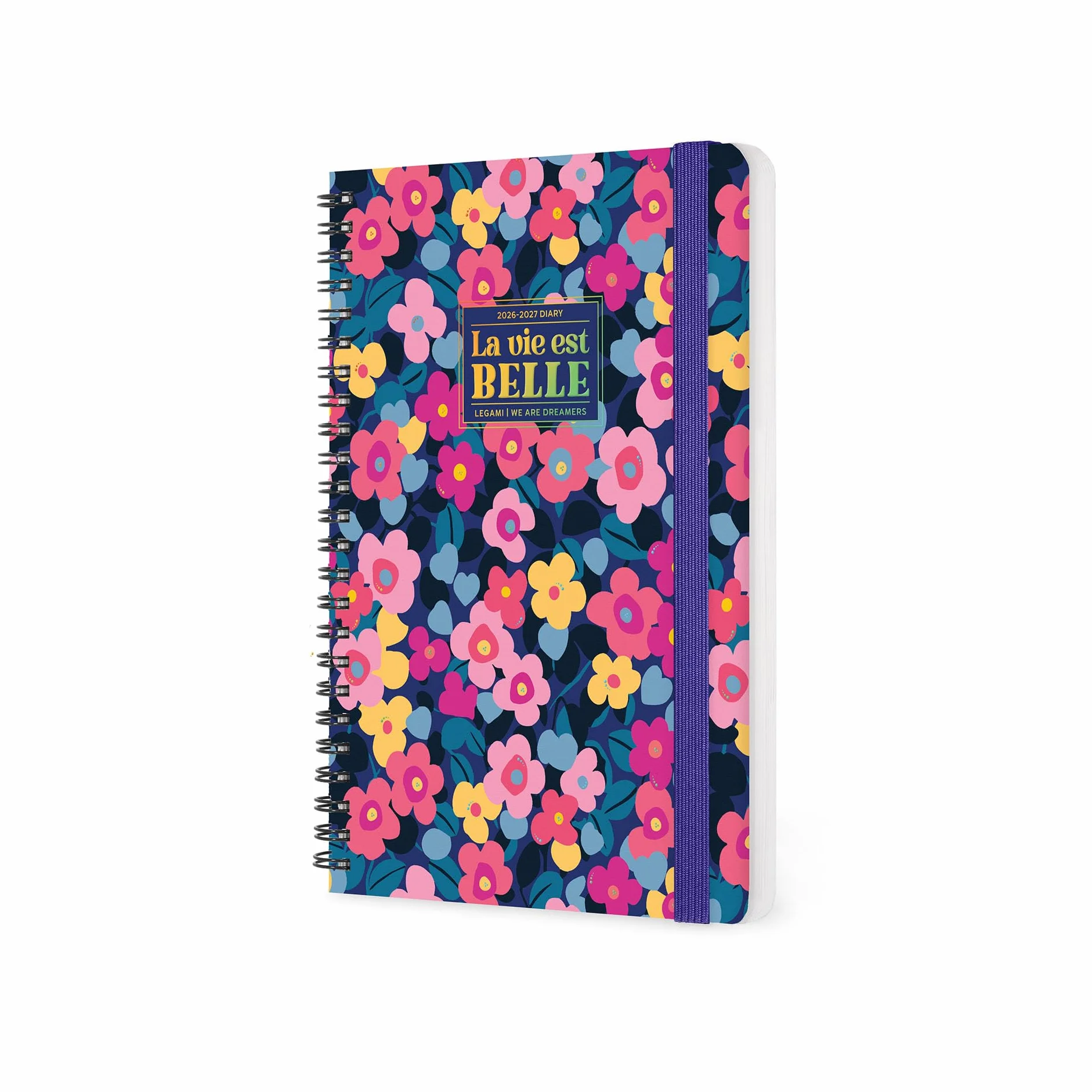 Legami Agenda hebdomadaire à spirale 2026-2027 Flowers 16 mois 15 x 21 cm FSC