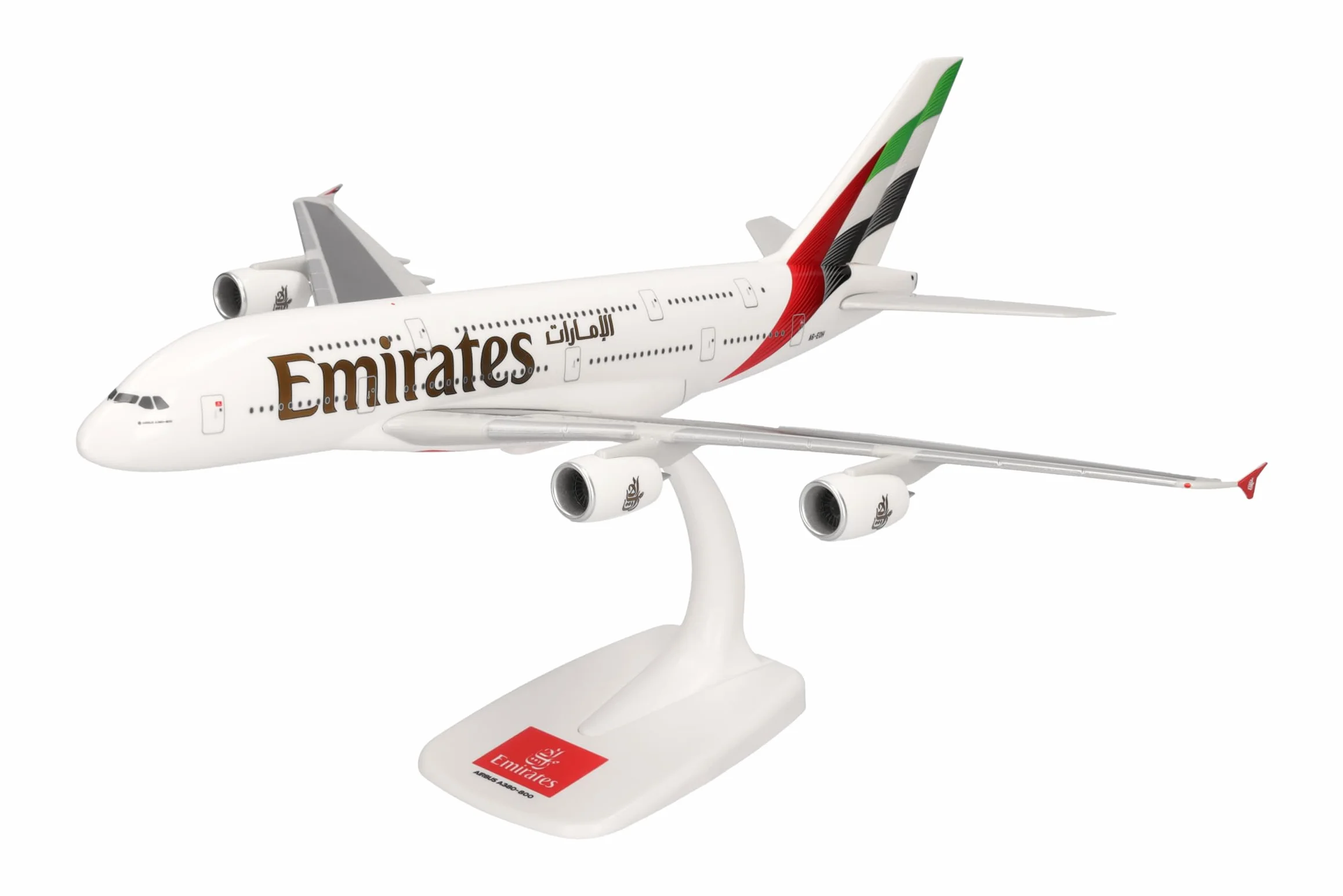 Herpa Snap-Fit Avion Emirates Airbus A380 Miniature échelle 1:250 Collection avec Socle Plastique