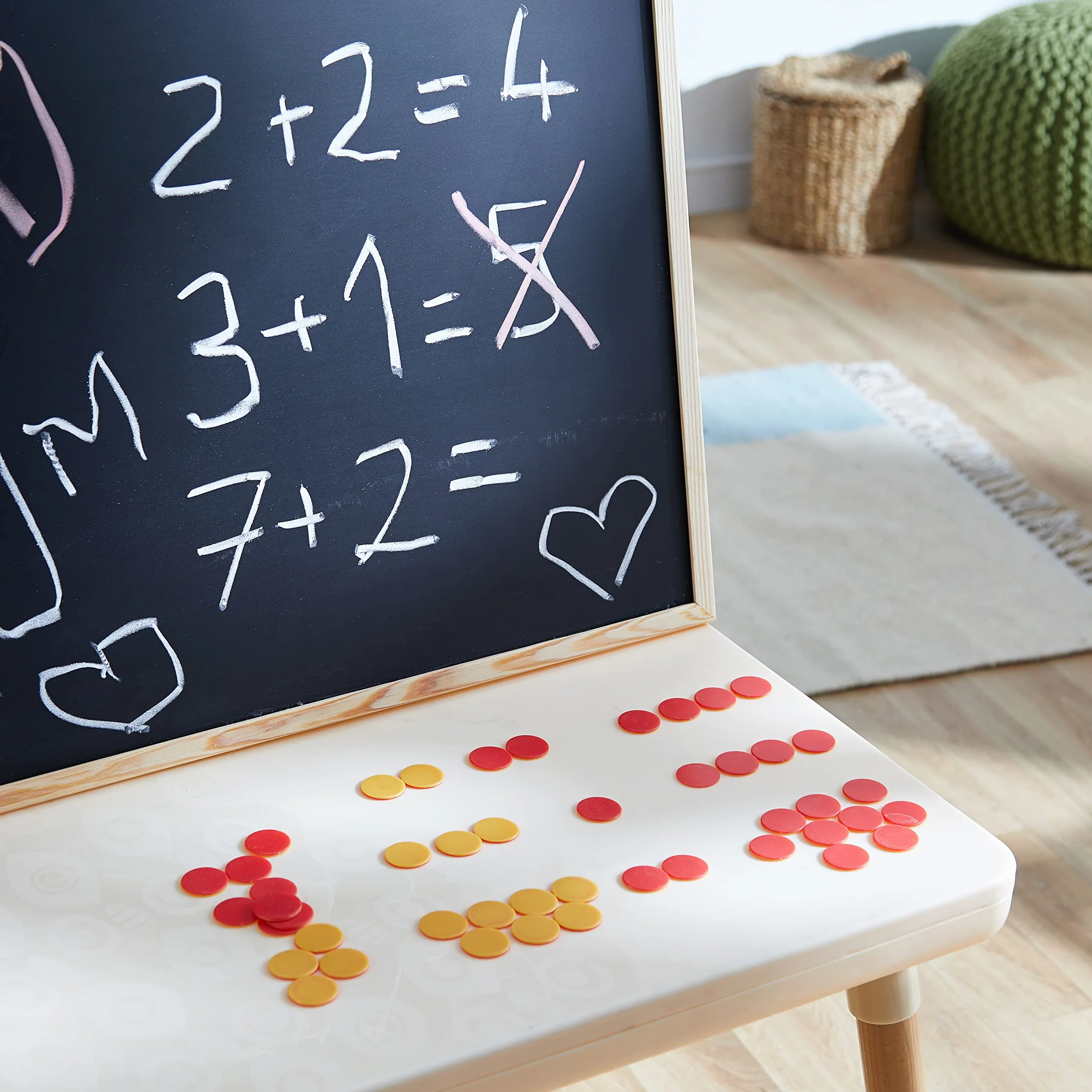 Learning Resources Lot de 100 Jetons Colorés 25 mm Plastique Durable pour Jeux de Société Montessori Maths