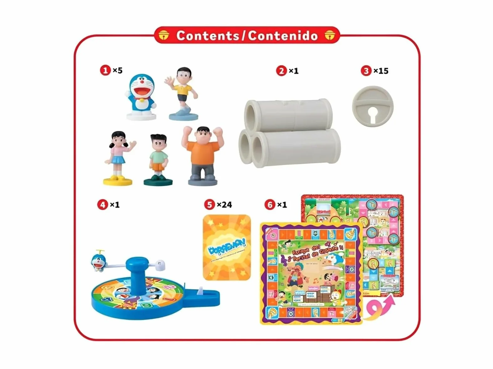 Doraemon Escape Game 2 en 1, Bleu, Jaune, Vert, Orange