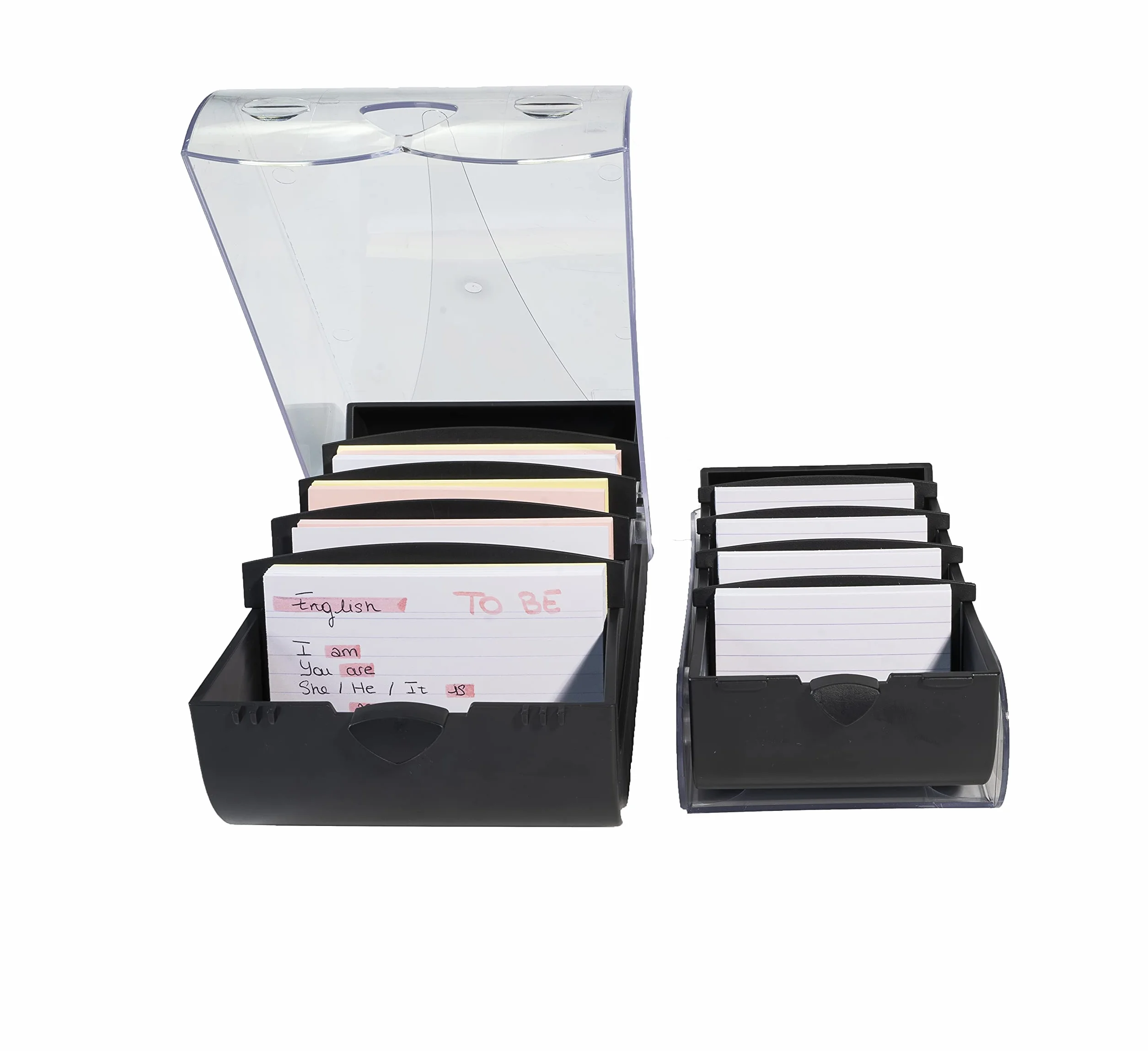 Exacompta Learning box BUNNYBOX A8 19,5x10x6,2 cm Office noir/cristal capacité 650 cartes