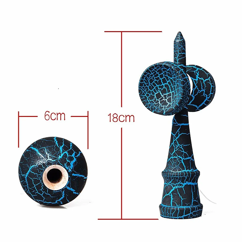 Kendama Jouet en Bois Japonais Traditionnel - Jeu de Capture de Balle, Jeu d'adresse (Bleu + Noir)