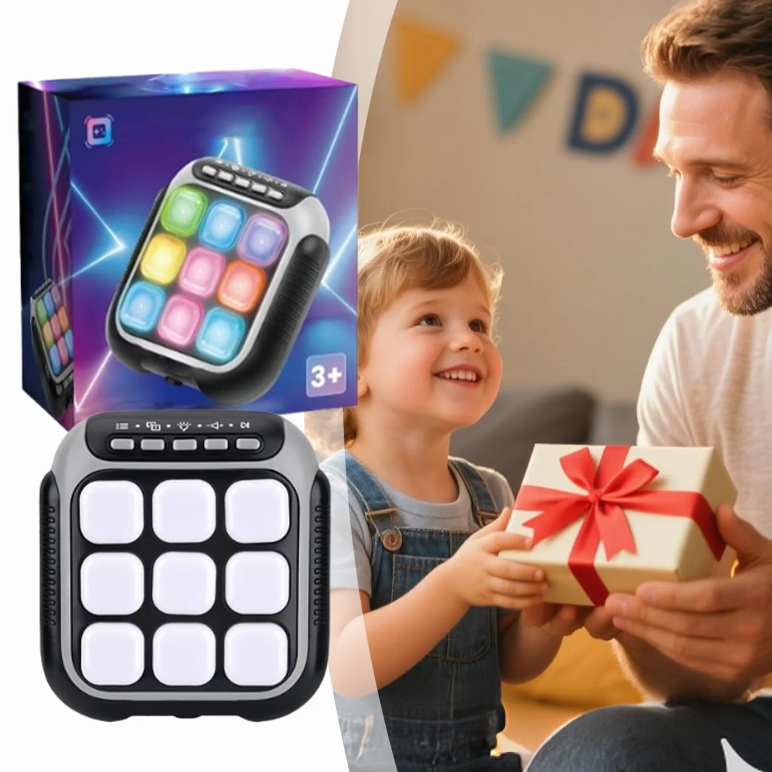 Jeu Sensoriel Fidget Électrique 1.89 Pouces Jouet d'Apprentissage Interactif pour Enfant