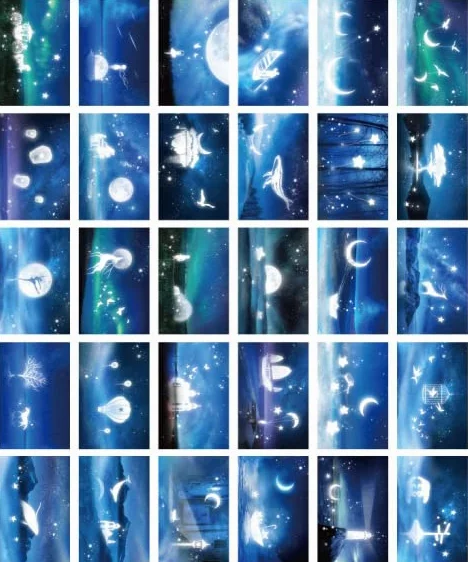 Lot de 30 Cartes Postales Phosphorescentes de Qualité - Cartes Postales Art, Remerciement, Voyage (Wander the Earth)