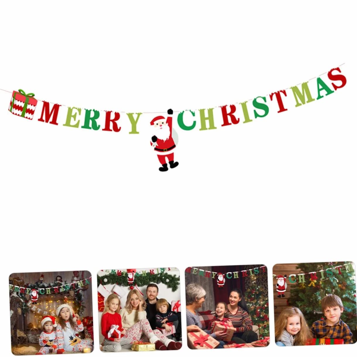 DOITOOL Bannière Merry Christmas Décorations Noël Ornement Suspendu Fêtes Guirlande Festive