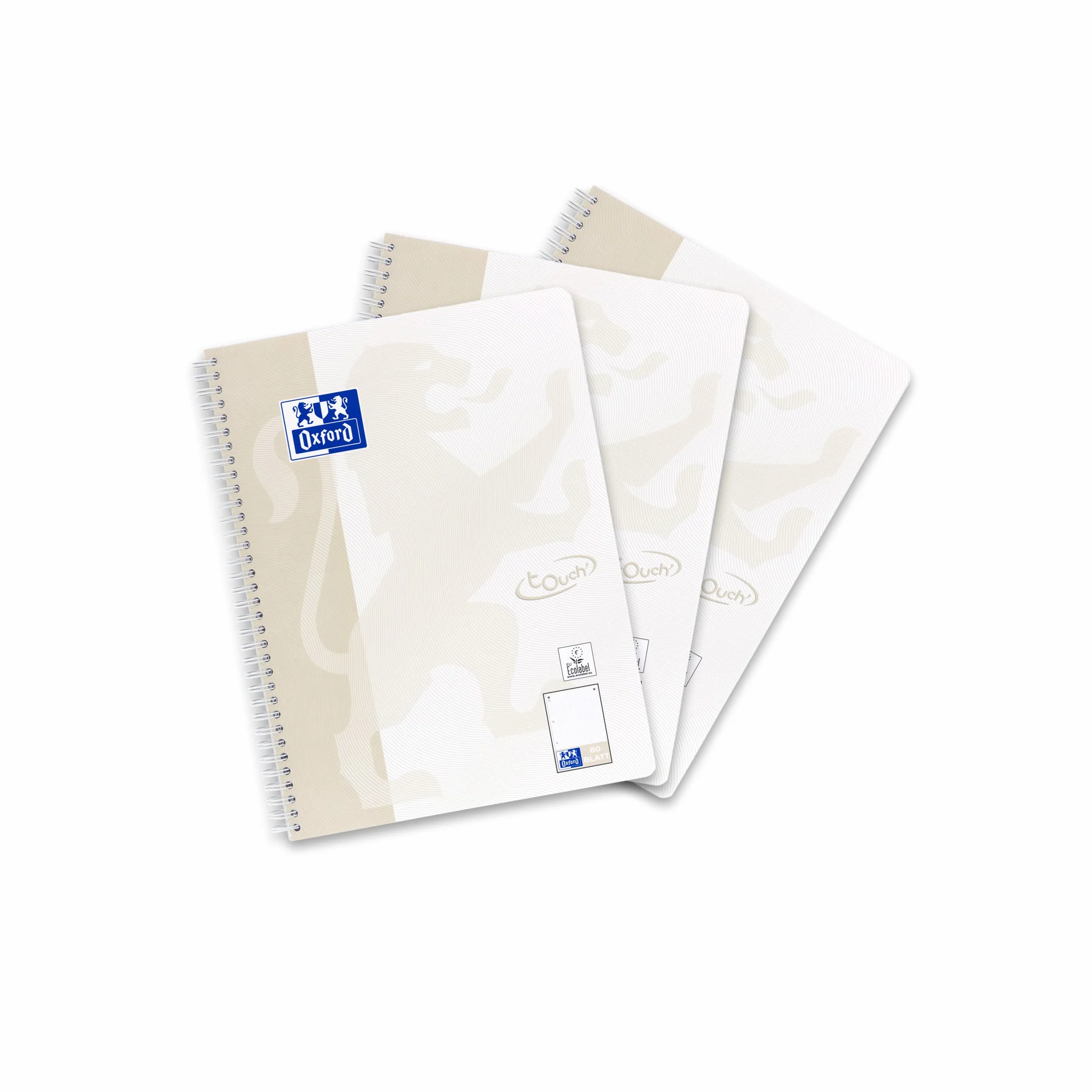Oxford Bloc-notes Touch à pois gris clair A4 160 pages Lot de 3