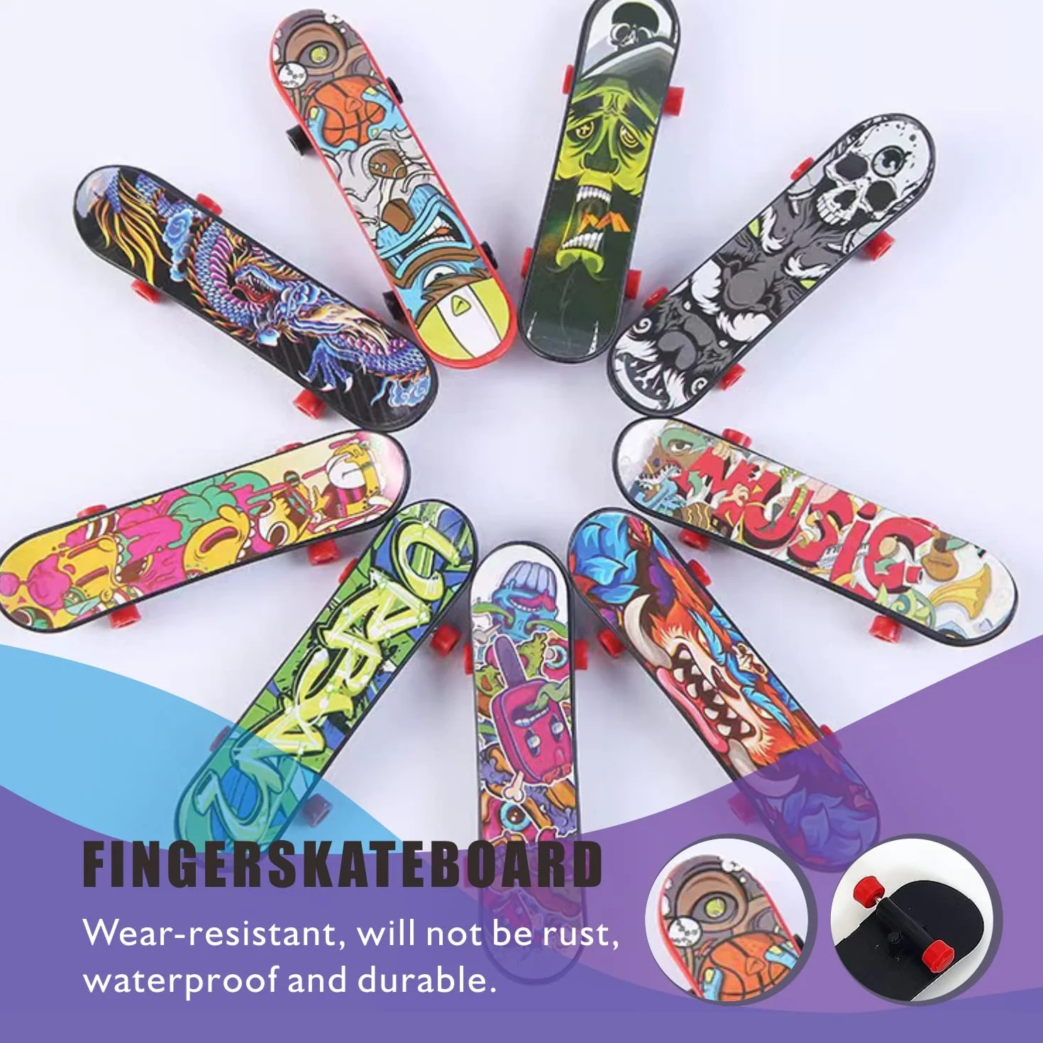Mini Fingerboard 30 Pièces Professionnel 9.5x2x1.1cm Skateboard Miniature
